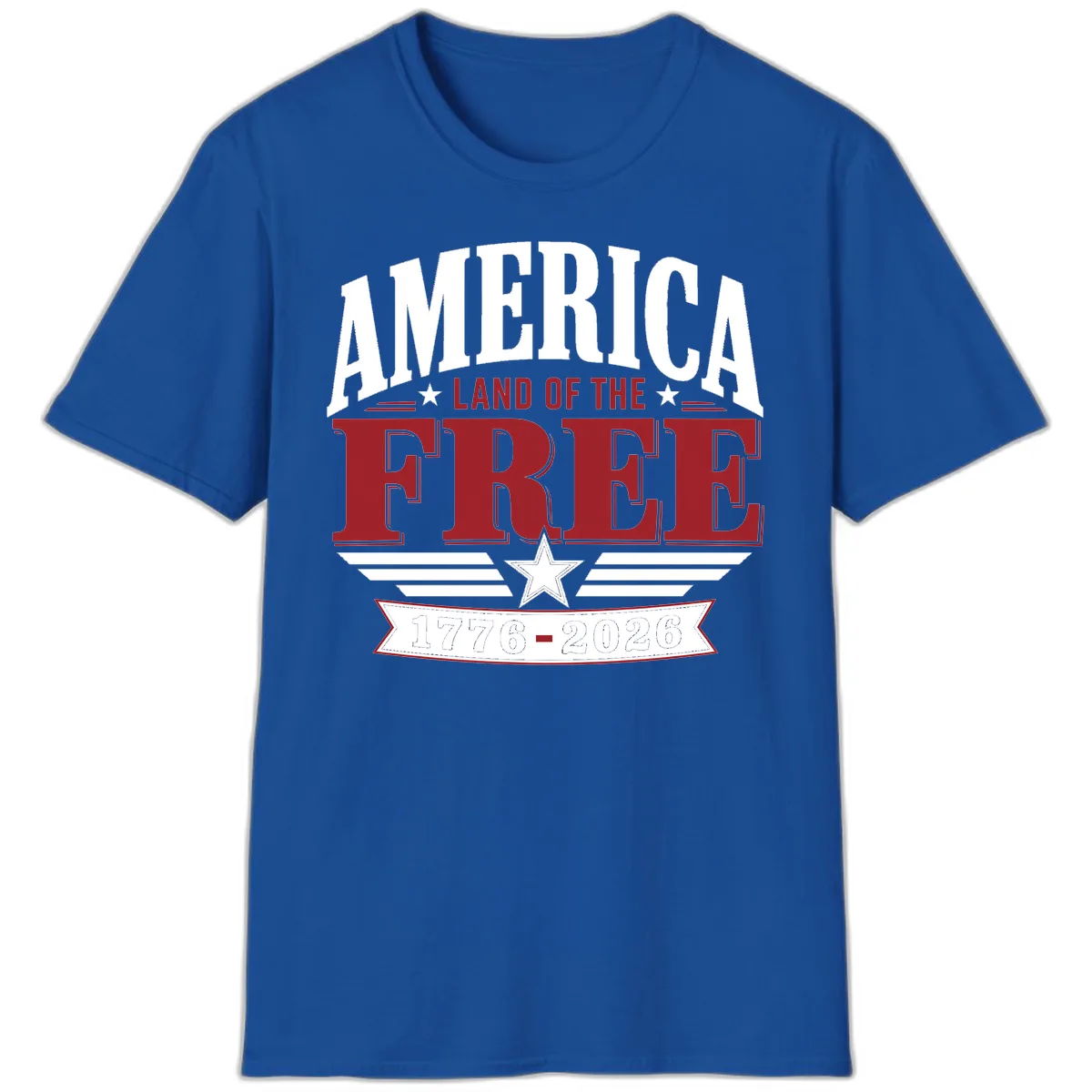 America Land of the Free 250th Celebration T-Shirt in Royal