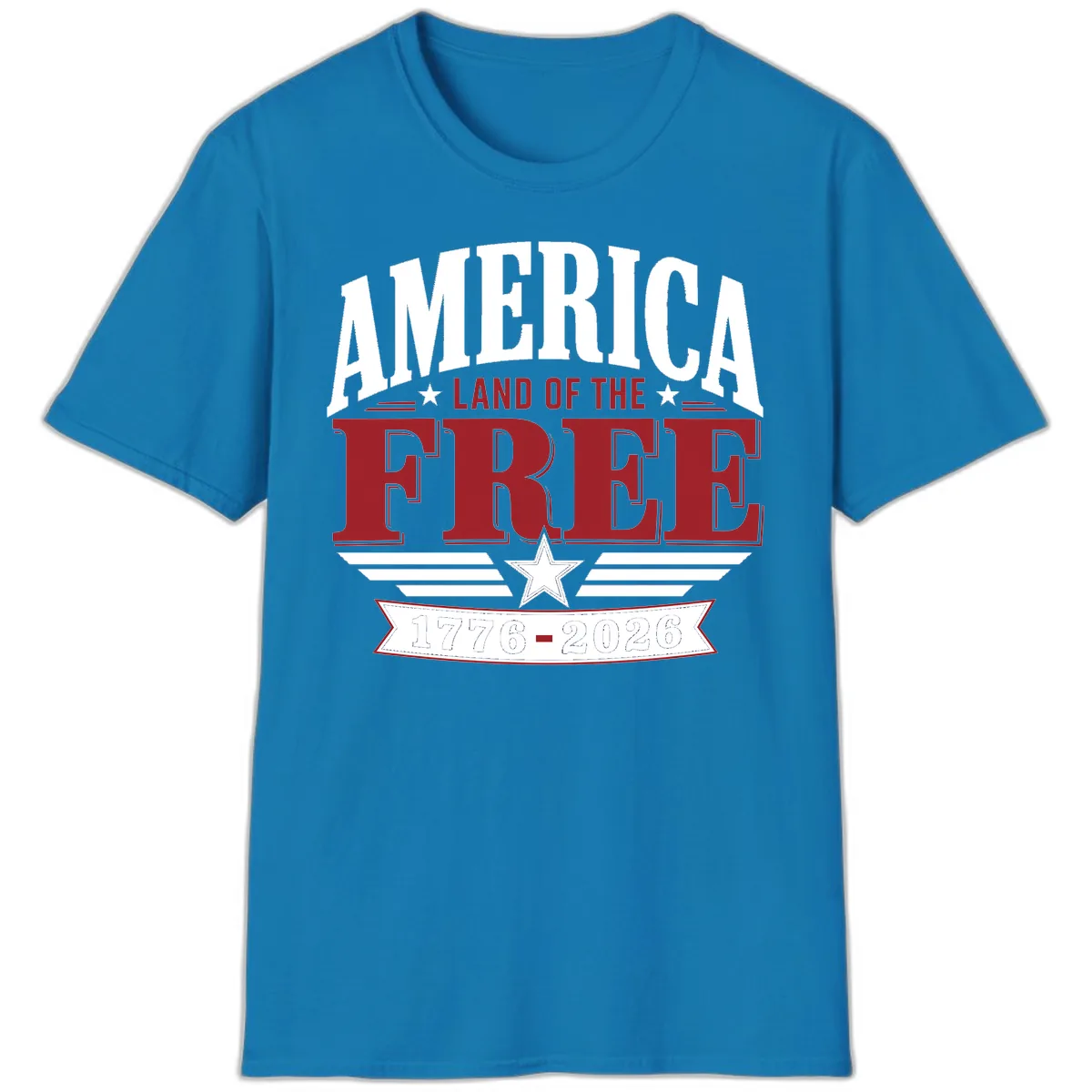 America Land of the Free 250th Celebration T-Shirt in Sapphire
