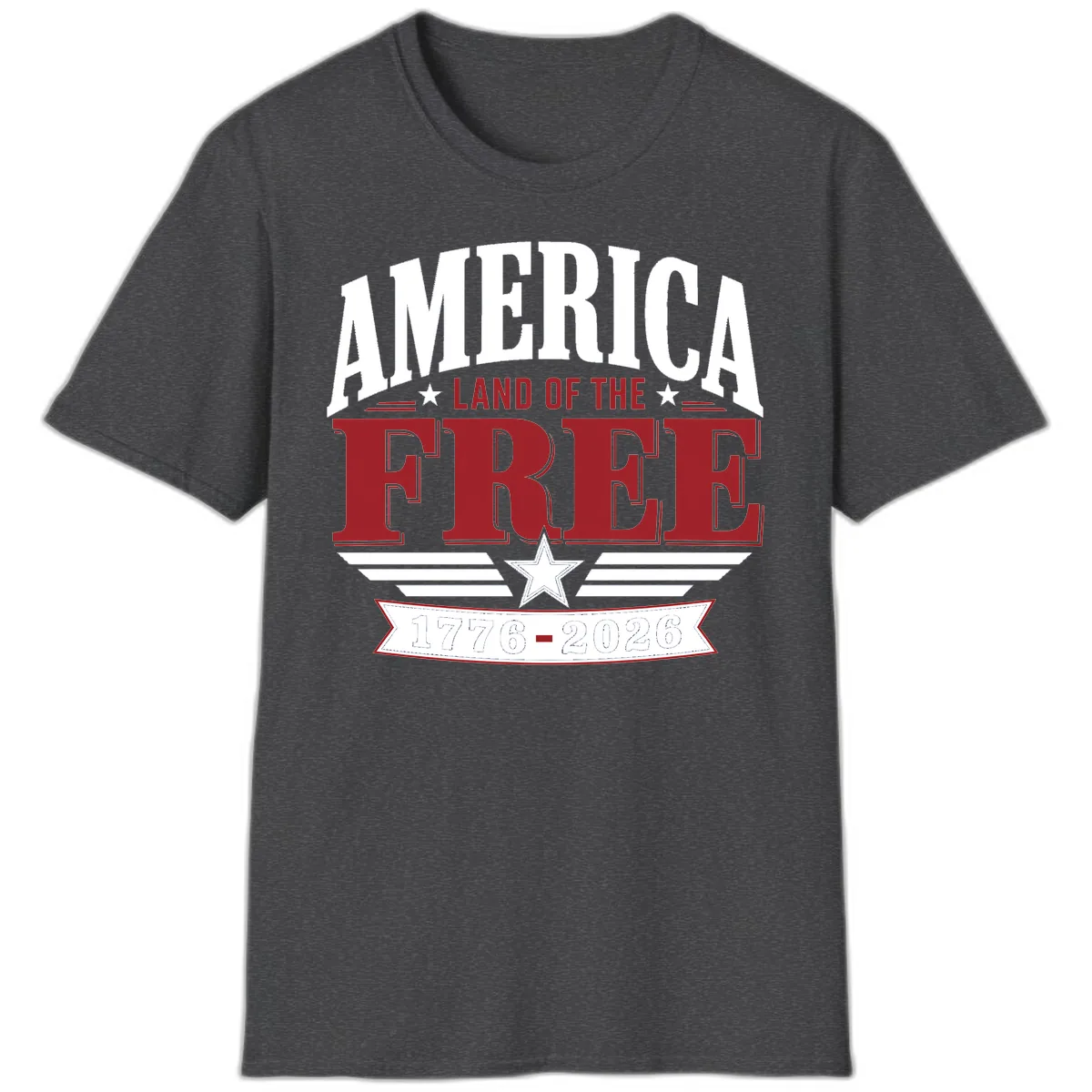 America Land of the Free 250th Celebration T-Shirt in Dark Heather