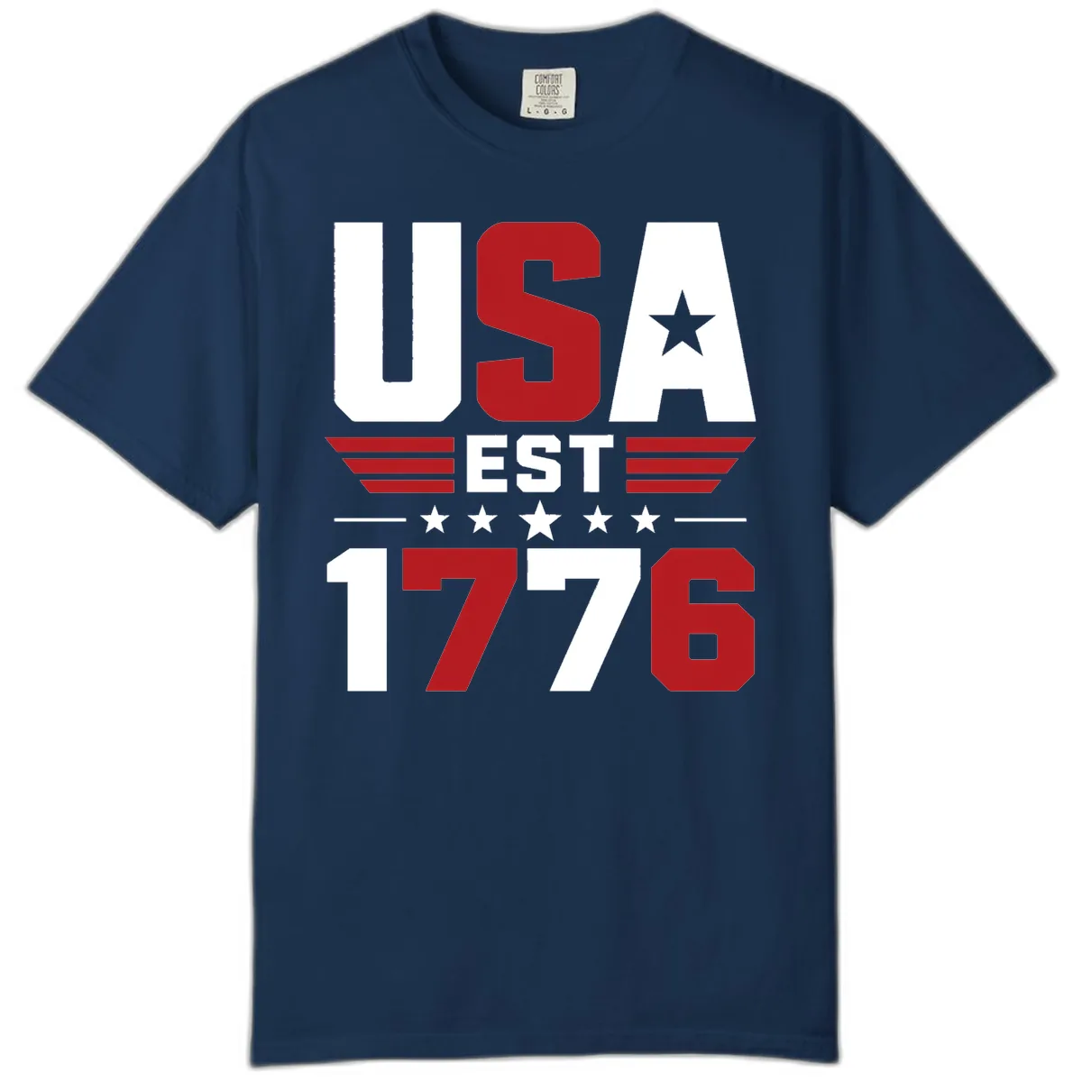 USA 1776 Stars and Stripes Comfort Color in Navy