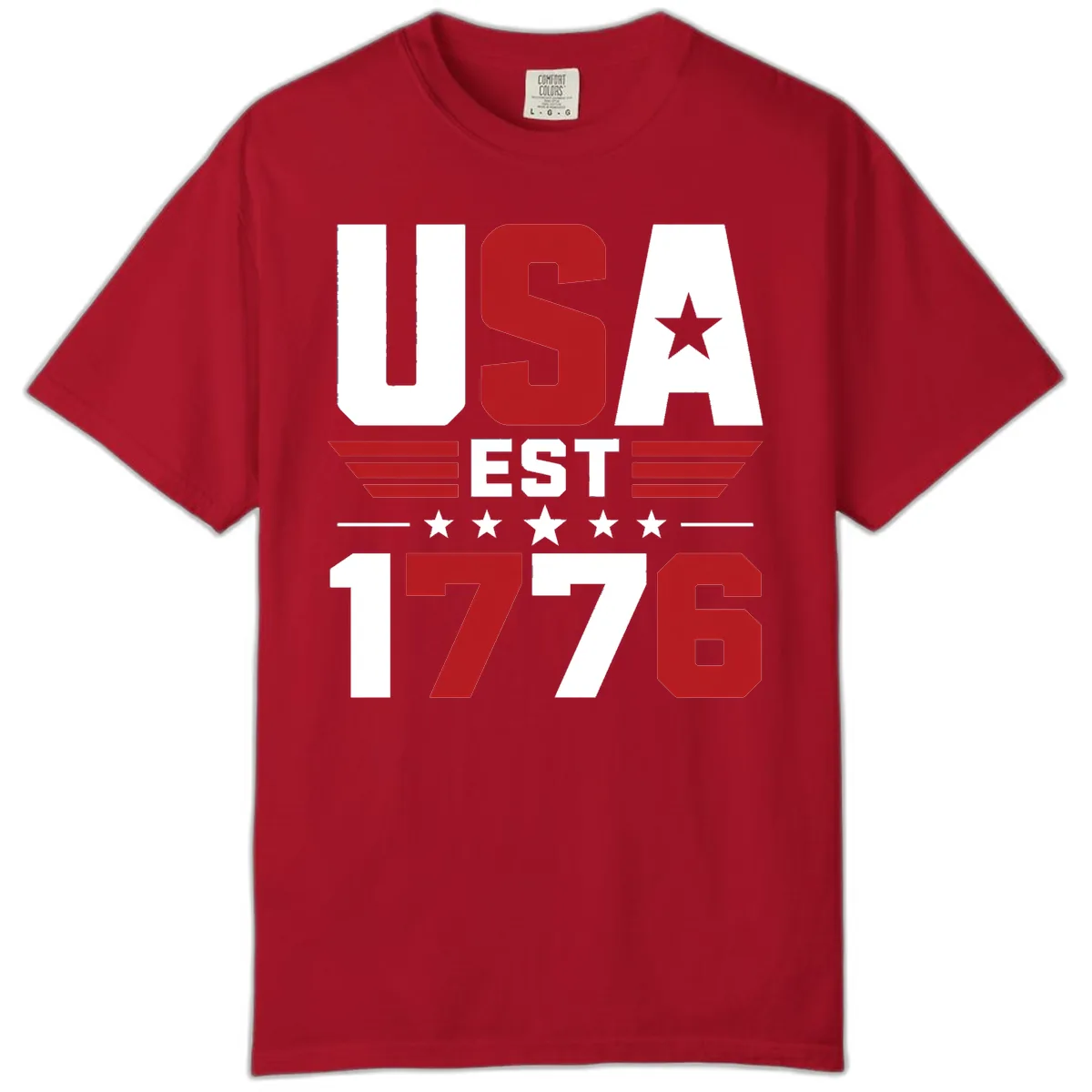 USA 1776 Stars and Stripes Comfort Color in Red