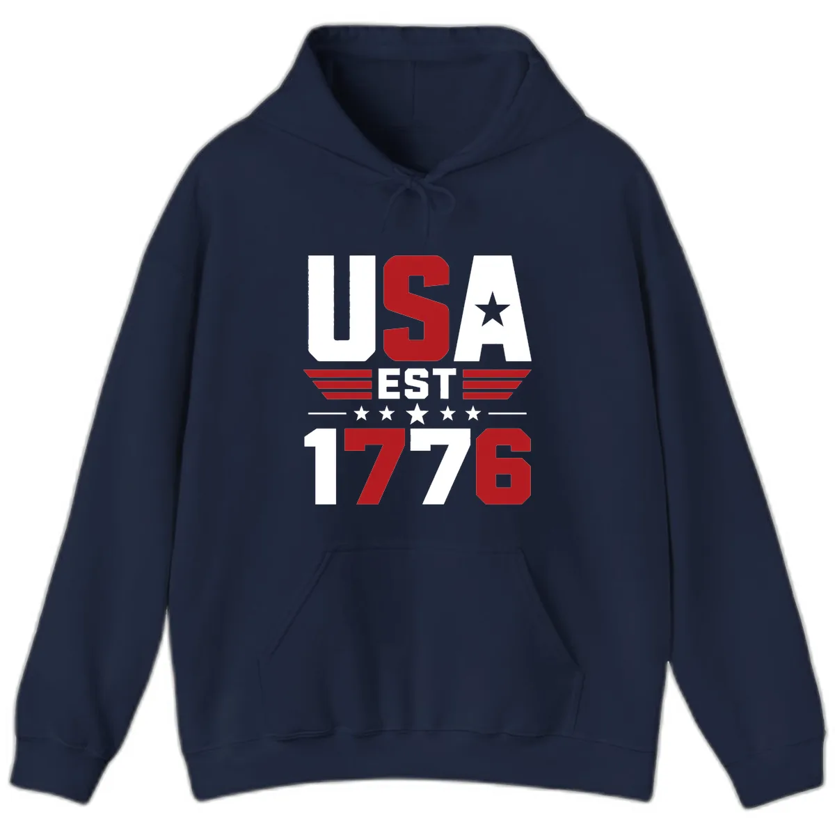 USA 1776 Stars and Stripes Hoodie in Navy