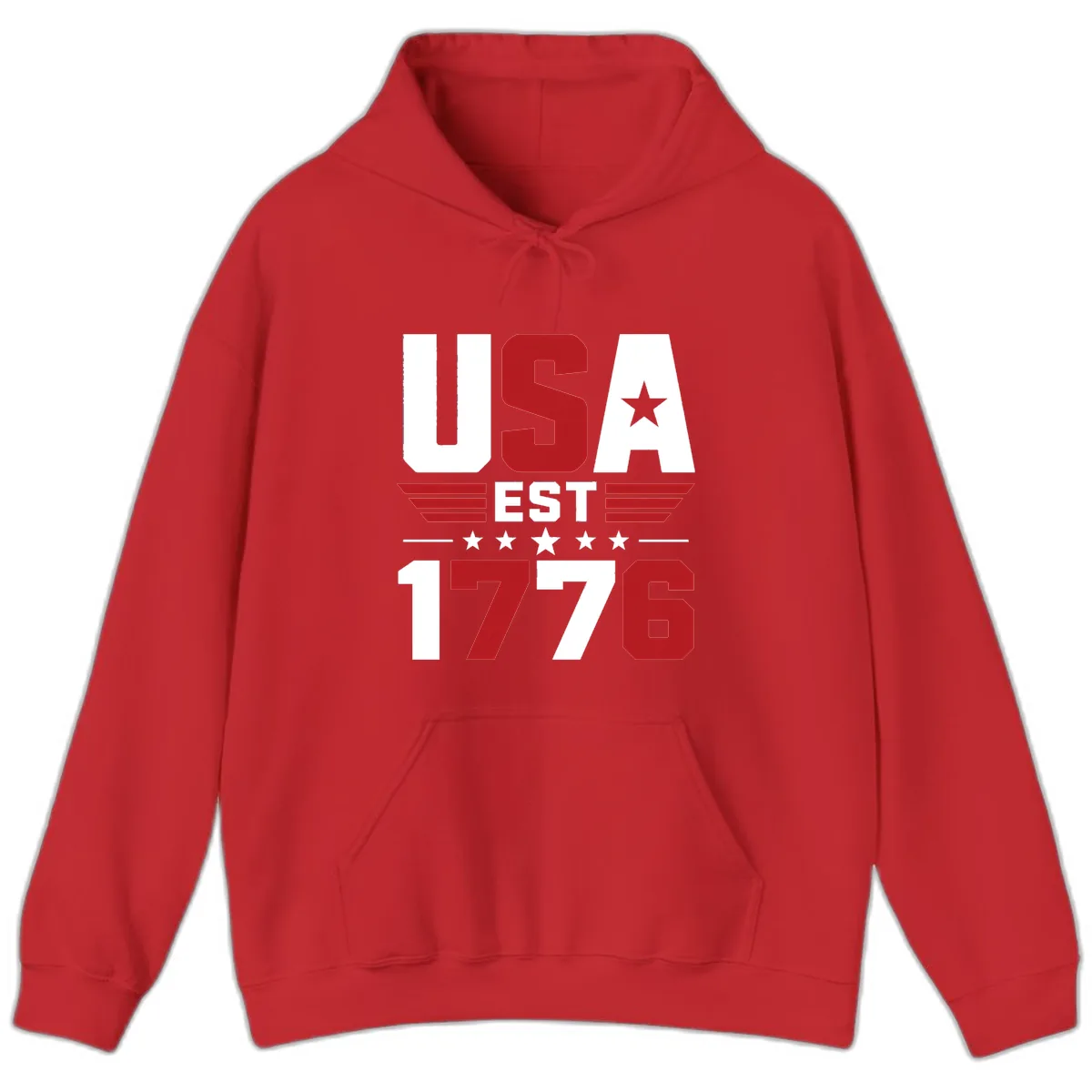 USA 1776 Stars and Stripes Hoodie in Red