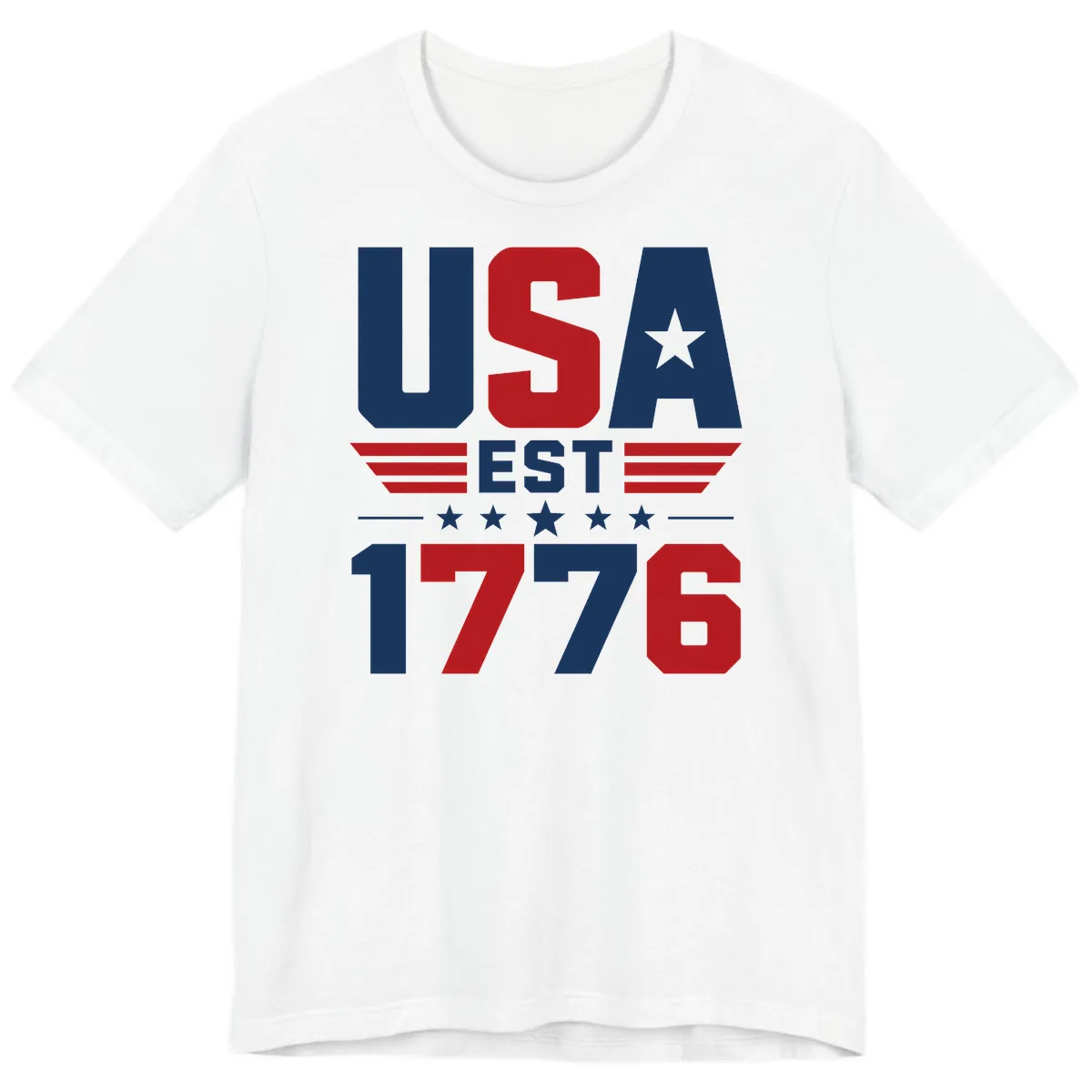 USA 1776 Stars and Stripes Premium T-Shirt in White