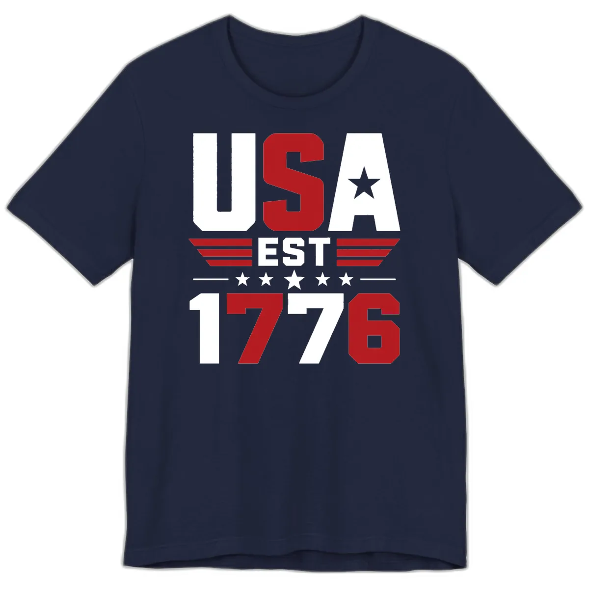 USA 1776 Stars and Stripes Premium T-Shirt in Navy