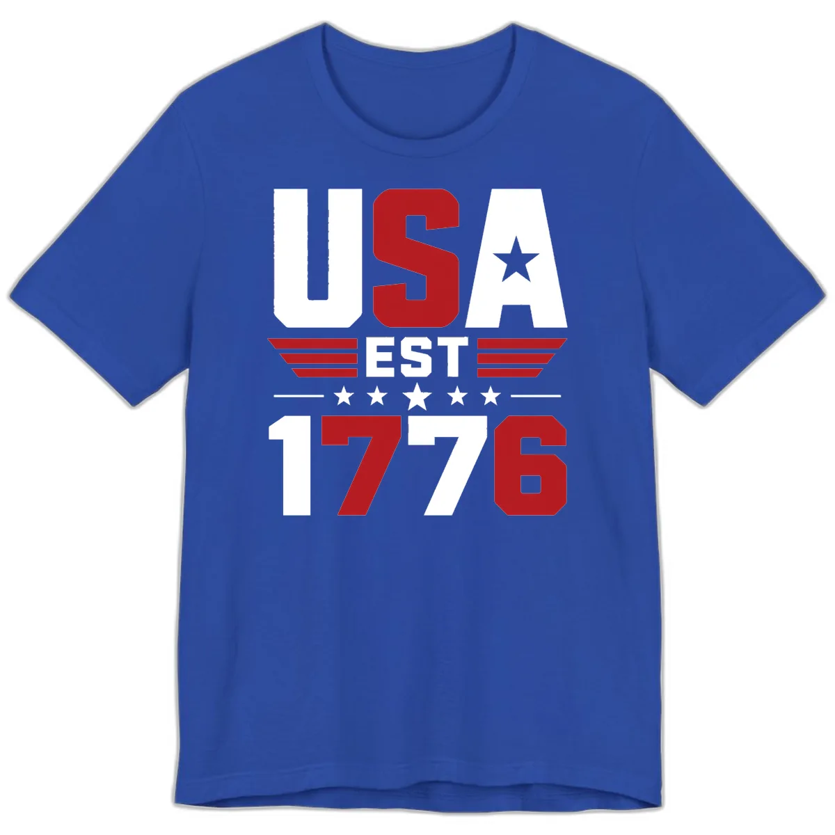 USA 1776 Stars and Stripes Premium T-Shirt in True Royal