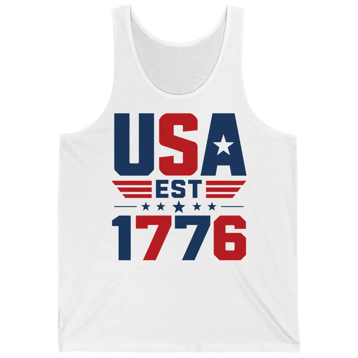 USA 1776 Stars and Stripes Tank in White