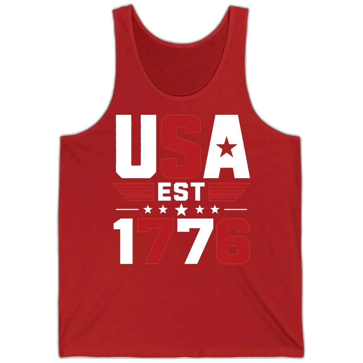 USA 1776 Stars and Stripes Tank in Red