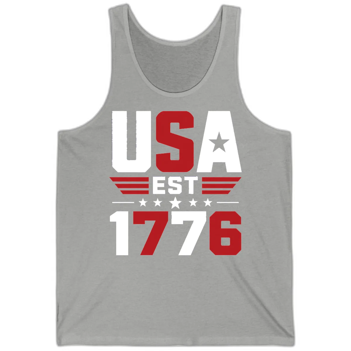 USA 1776 Stars and Stripes Tank in Athletic Heather