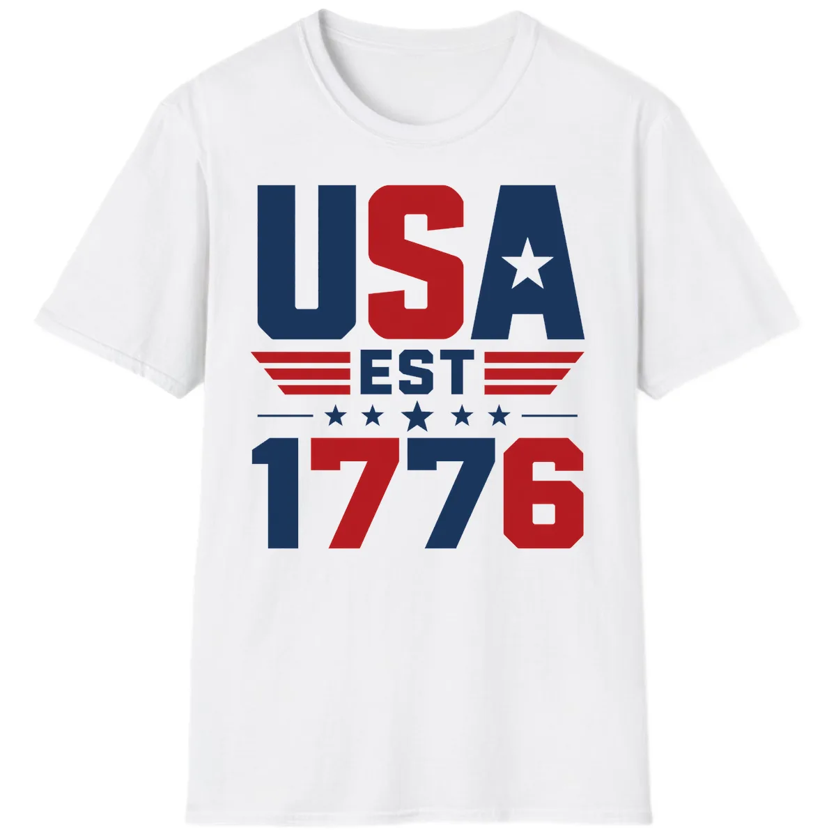 USA 1776 Stars and Stripes T-Shirt in White