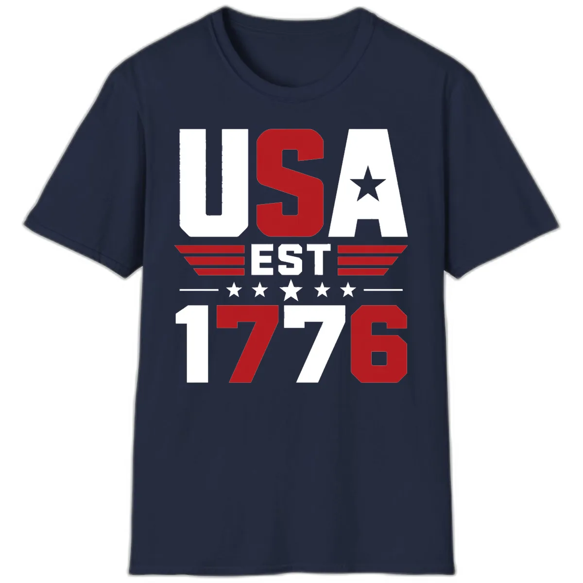 USA 1776 Stars and Stripes T-Shirt in Navy