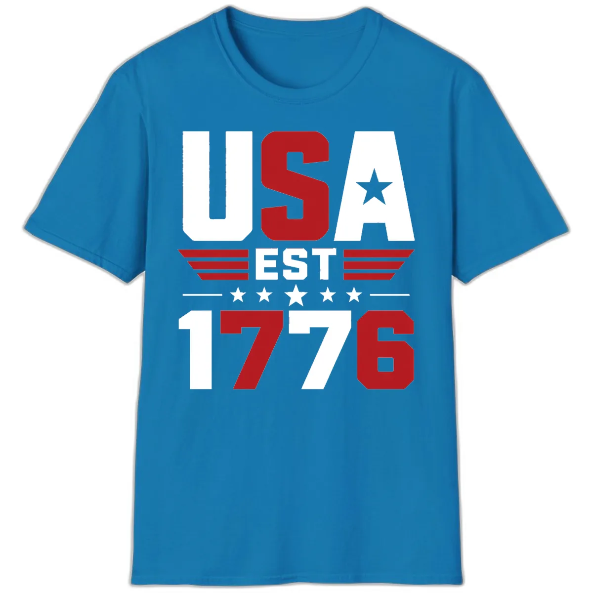 USA 1776 Stars and Stripes T-Shirt in Sapphire
