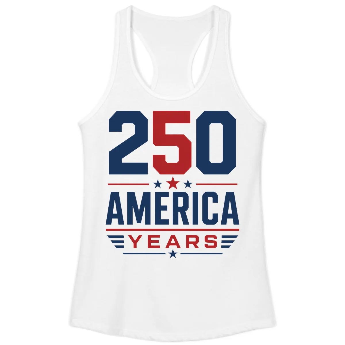America 250th Anniversary Celebration Ladies Tank in White