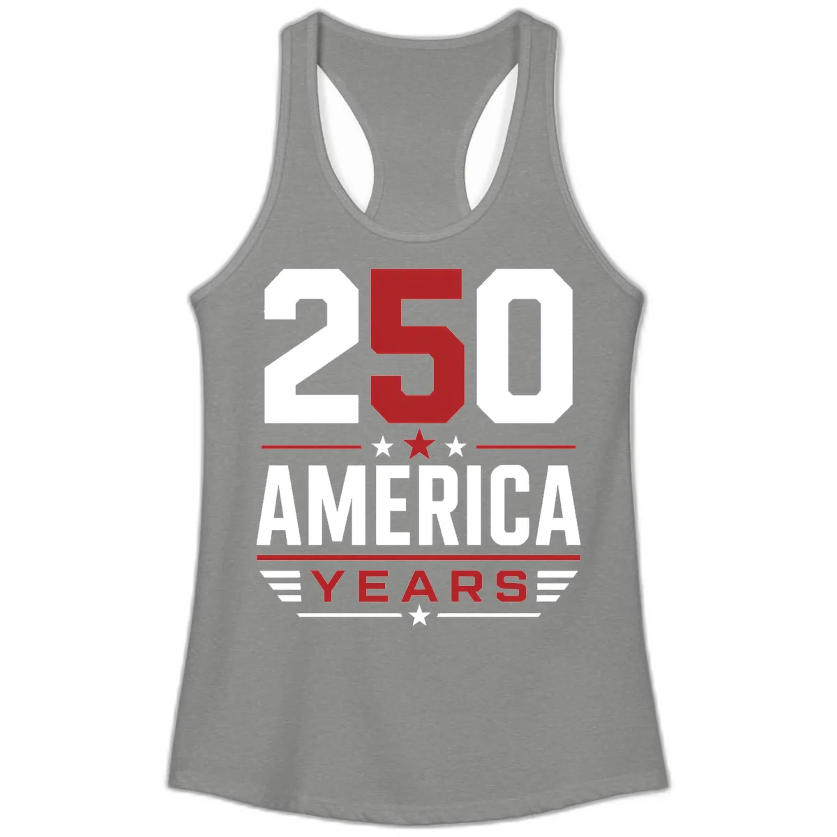 America 250th Anniversary Celebration Ladies Tank in Heather Grey