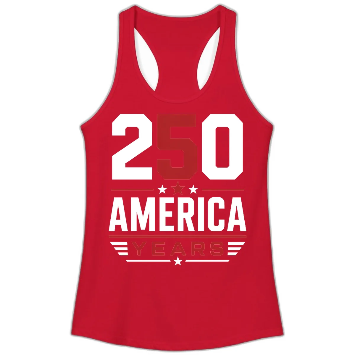 America 250th Anniversary Celebration Ladies Tank in Solid Red