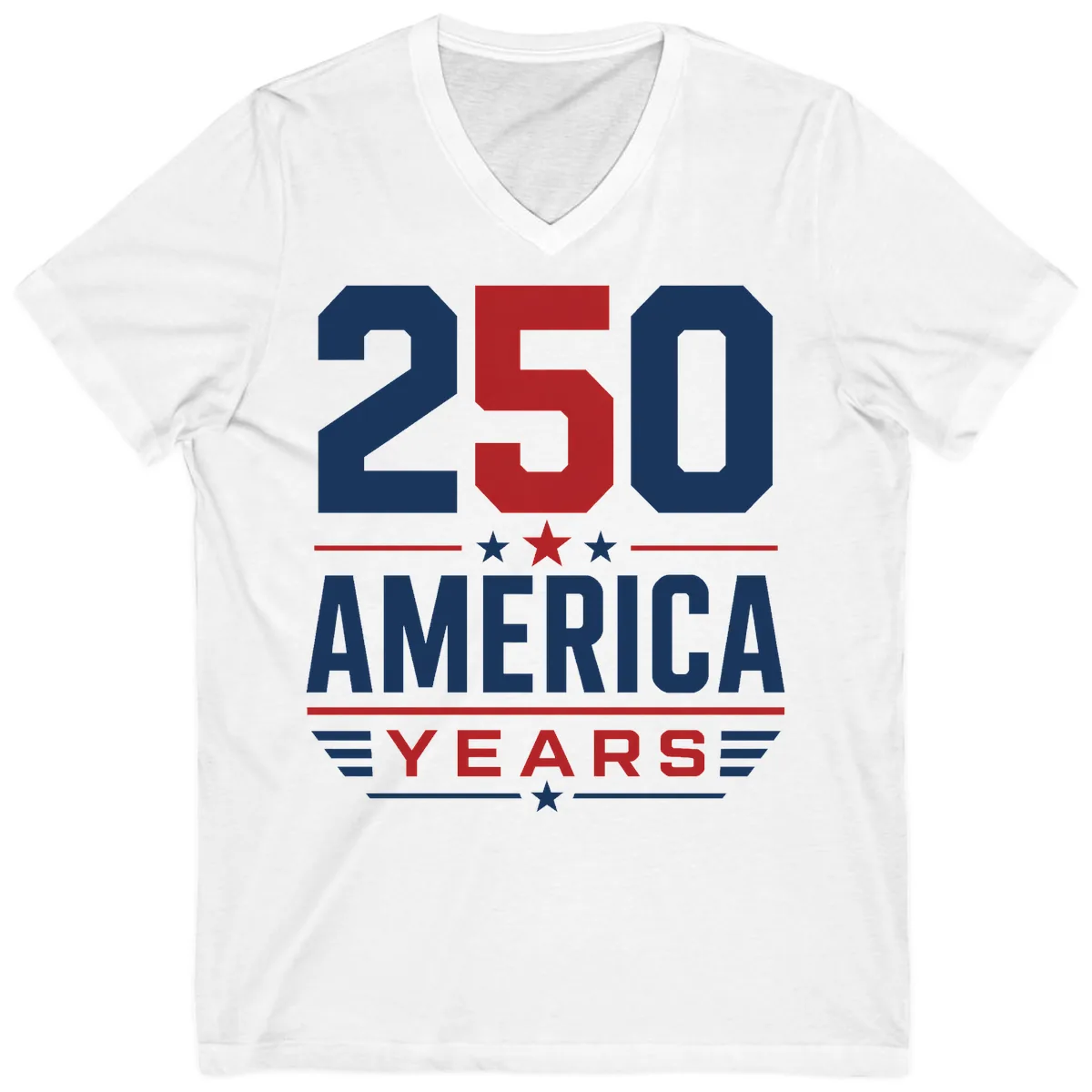 America 250th Anniversary Celebration V-Neck in White