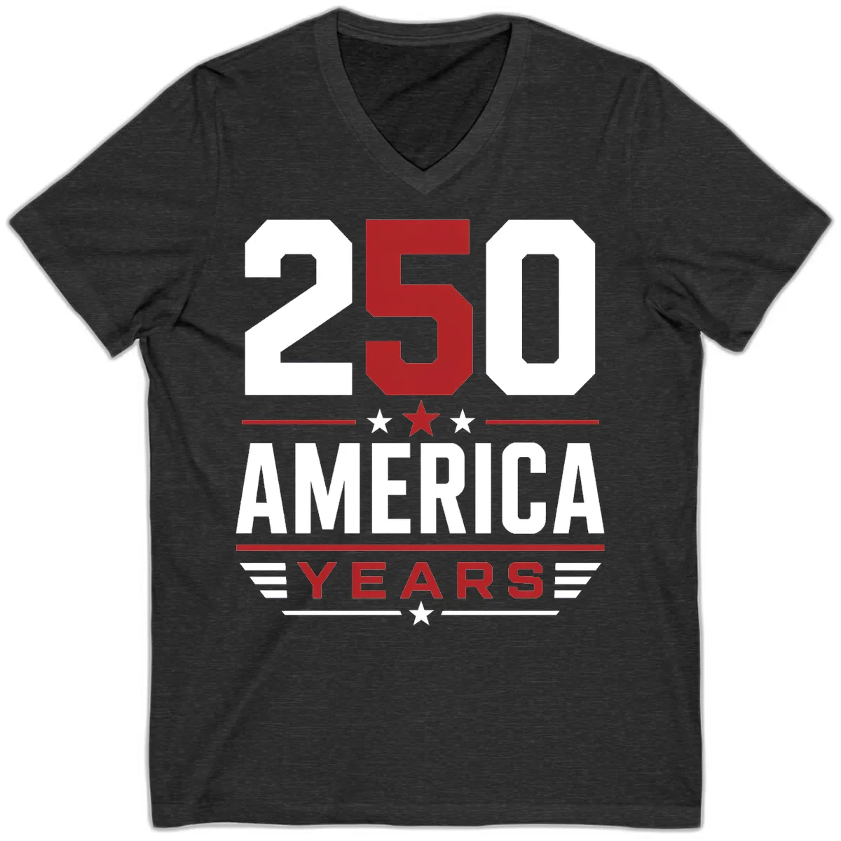 America 250th Anniversary Celebration V-Neck in Dark Grey Heather