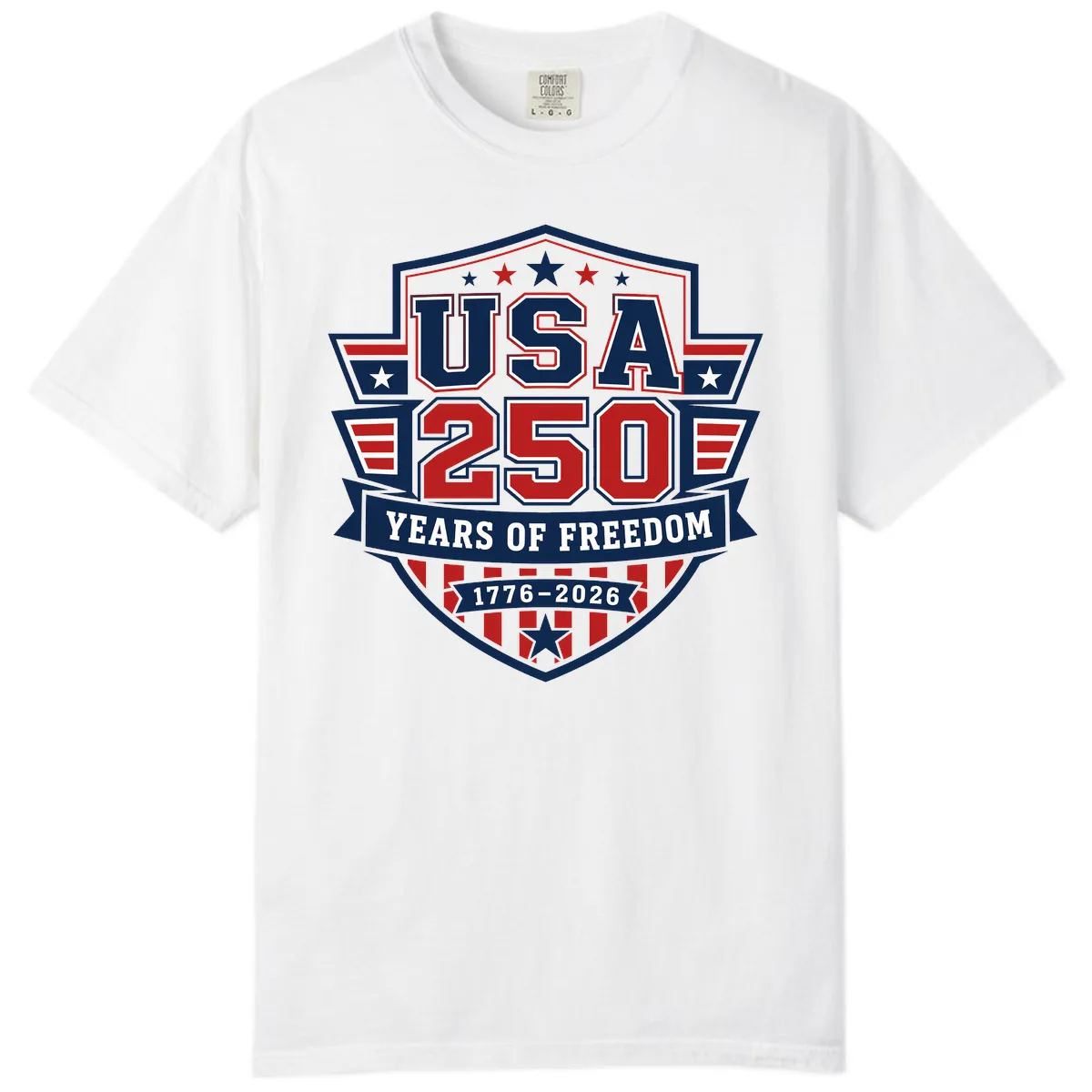 USA 250 Years Of Freedom Celebration Comfort Color in White