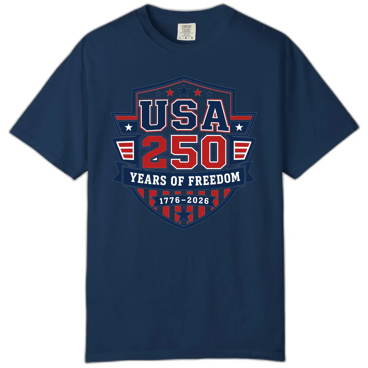 USA 250 Years Of Freedom Celebration Comfort Color in Navy