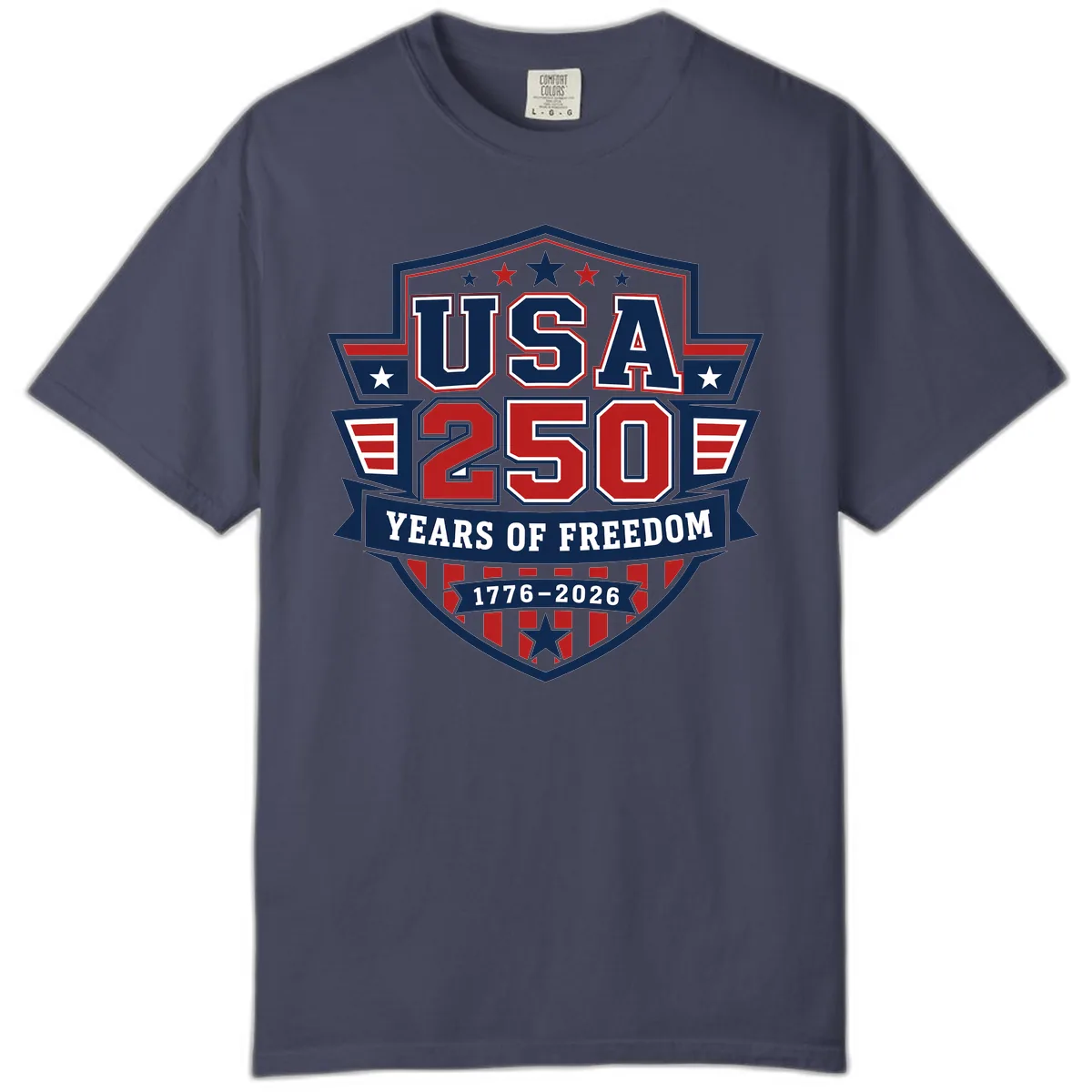 USA 250 Years Of Freedom Celebration Comfort Color in Denim