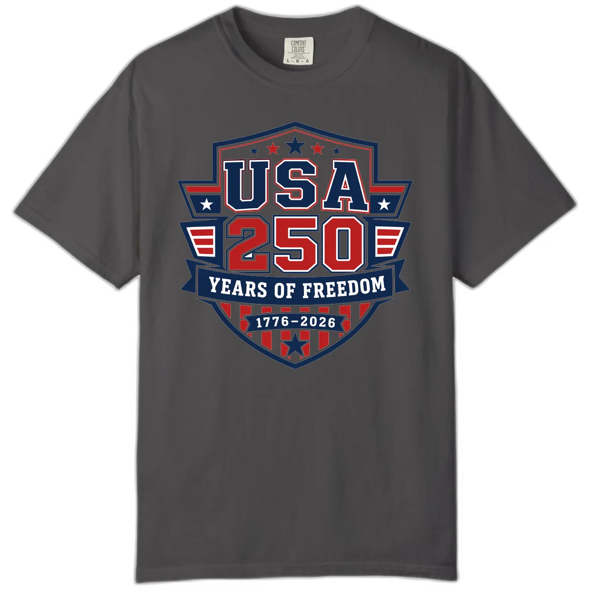 USA 250 Years Of Freedom Celebration Comfort Color in Graphite