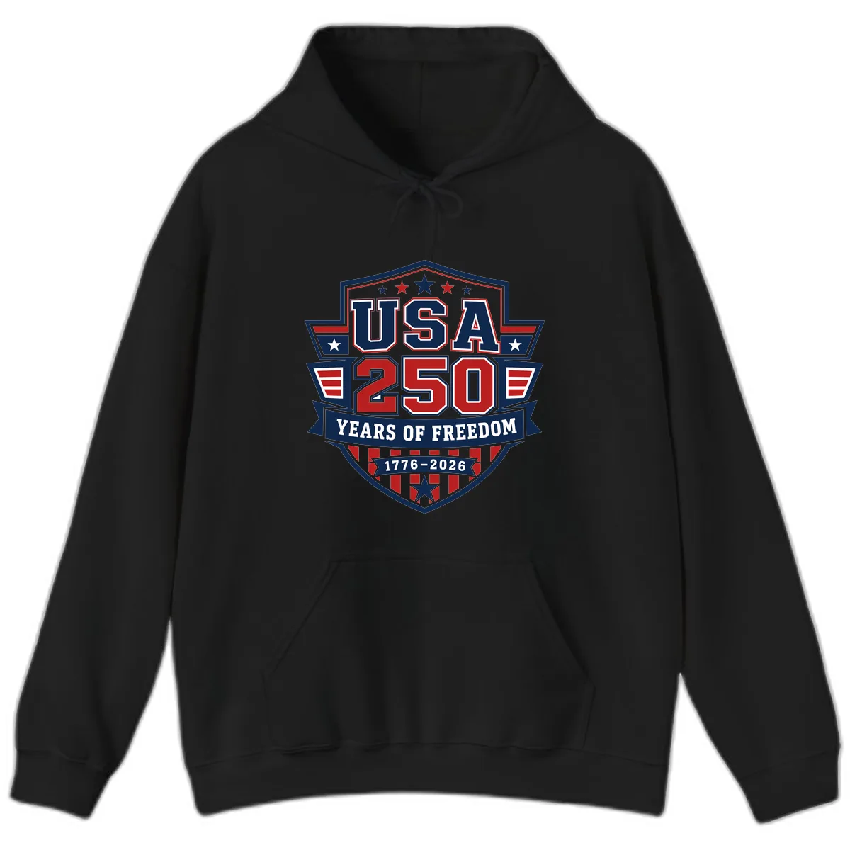 USA 250 Years Of Freedom Celebration Hoodie in Black