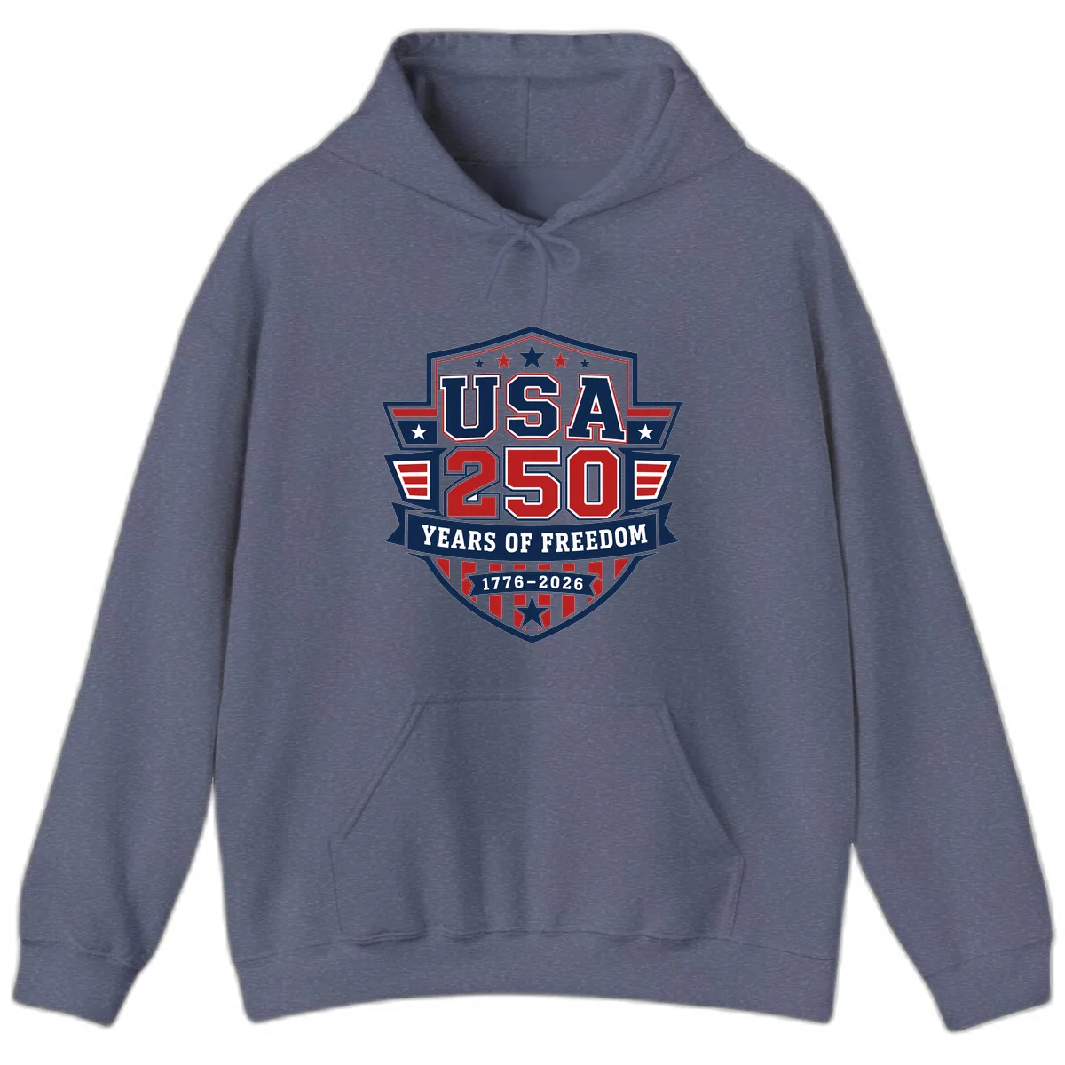 USA 250 Years Of Freedom Celebration Hoodie in Heather Navy