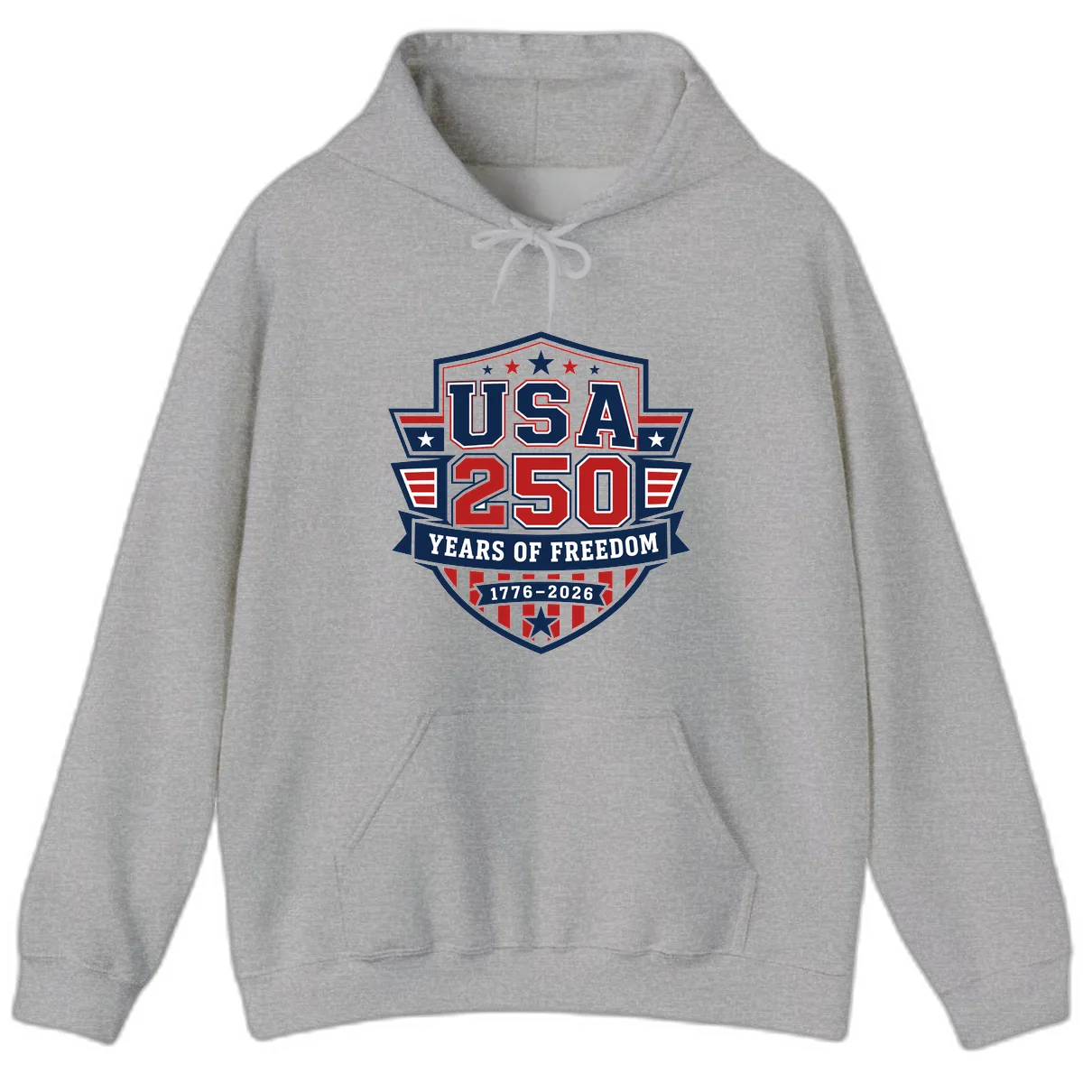 USA 250 Years Of Freedom Celebration Hoodie in Sport Grey