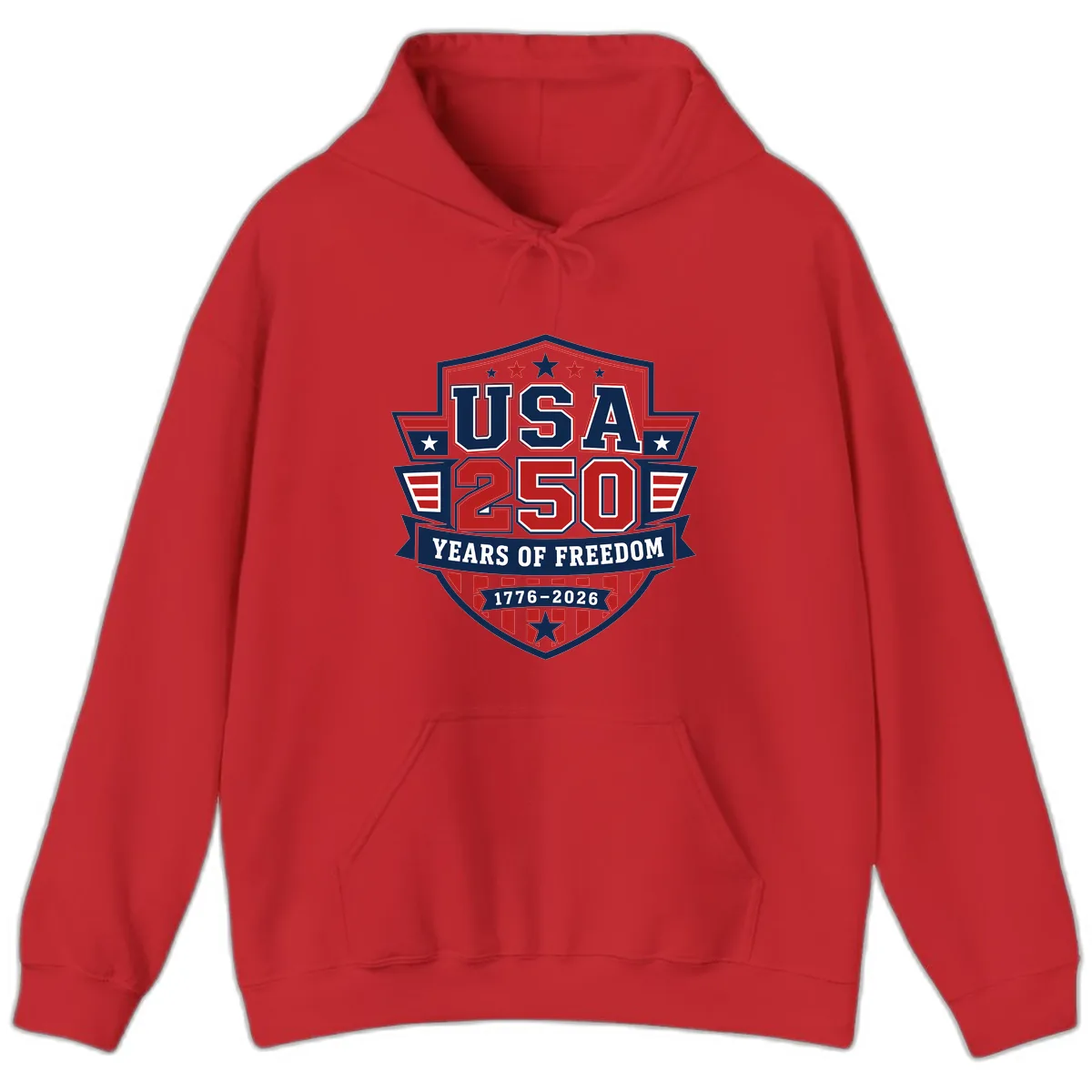 USA 250 Years Of Freedom Celebration Hoodie in Red
