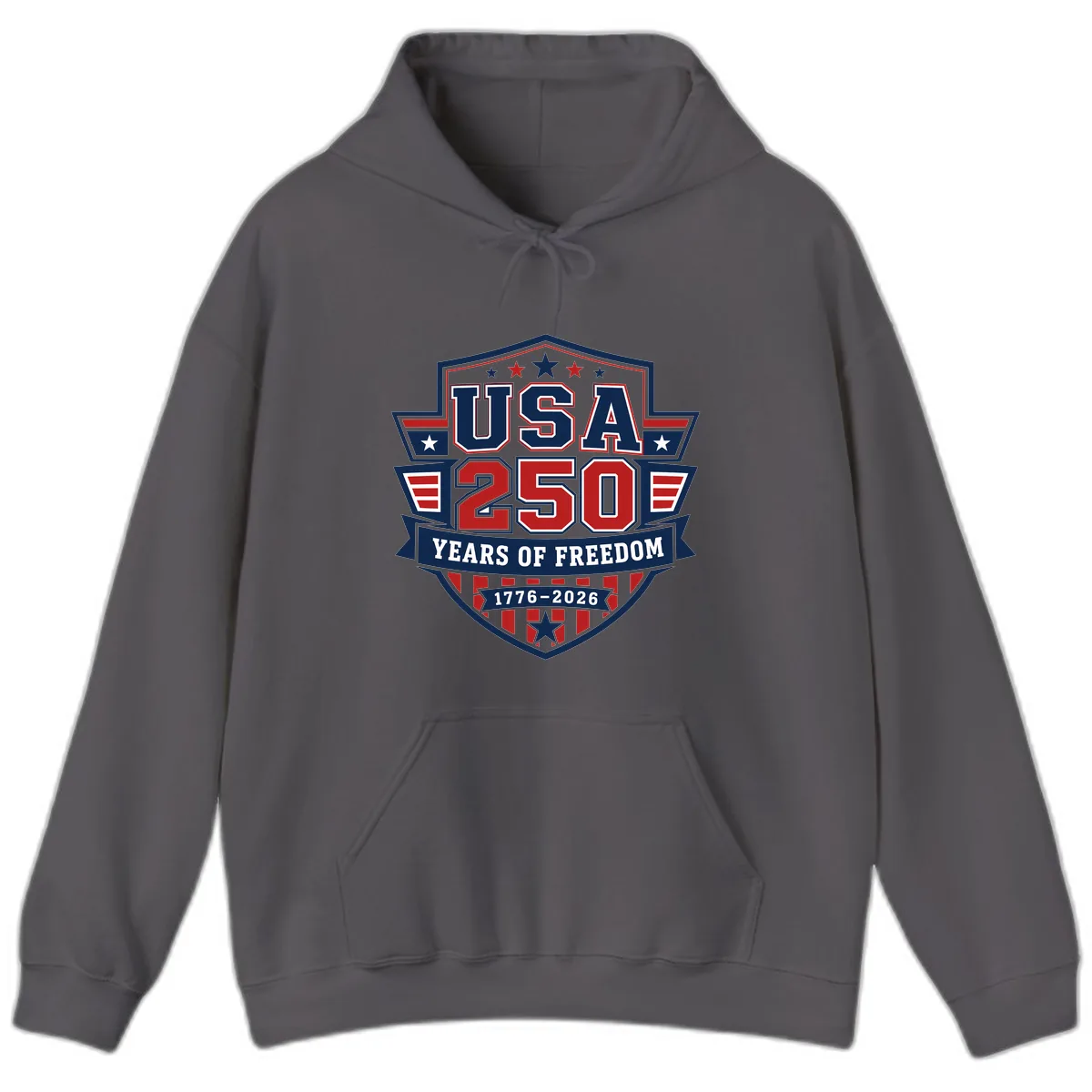 USA 250 Years Of Freedom Celebration Hoodie in Charcoal