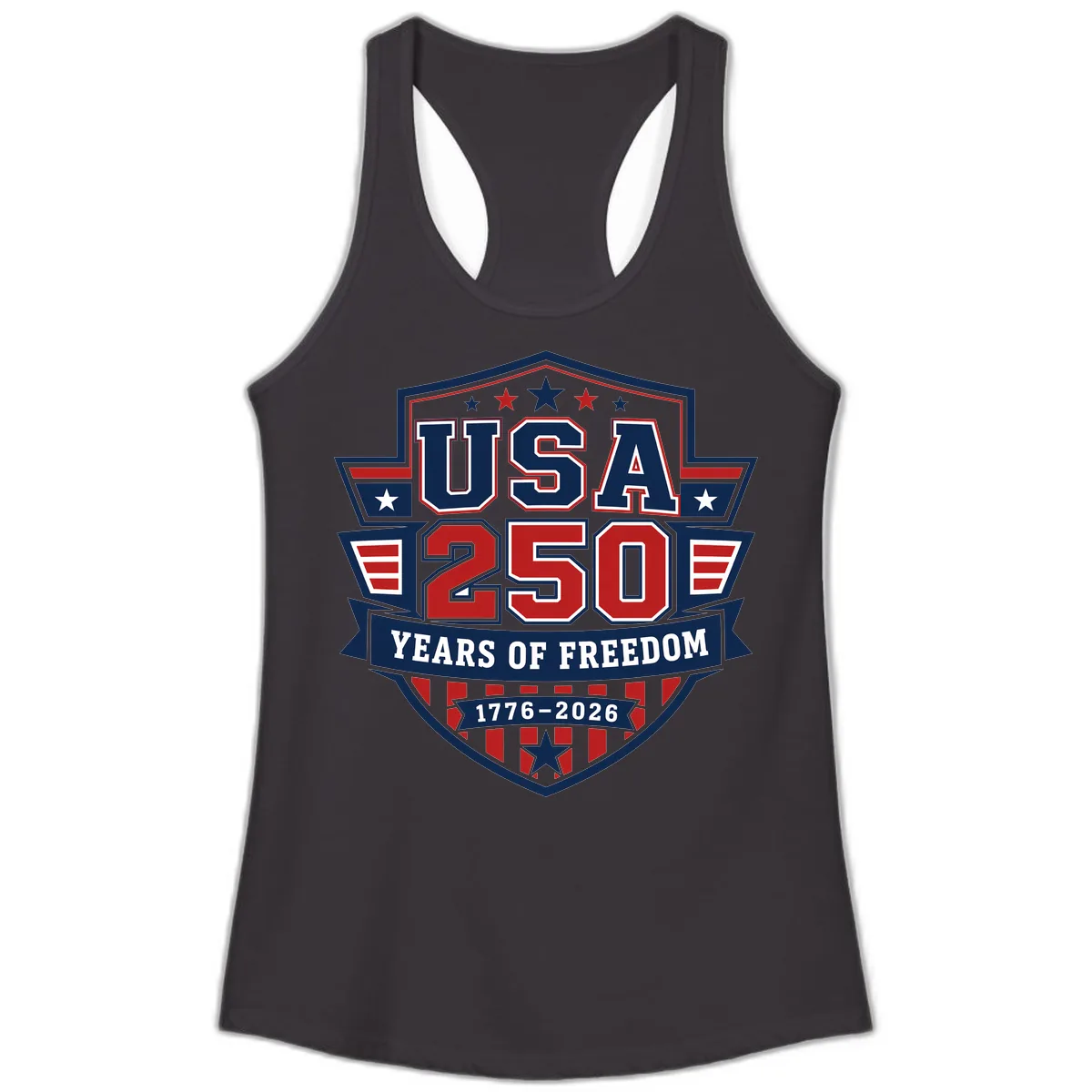 USA 250 Years Of Freedom Celebration Ladies Tank in Black