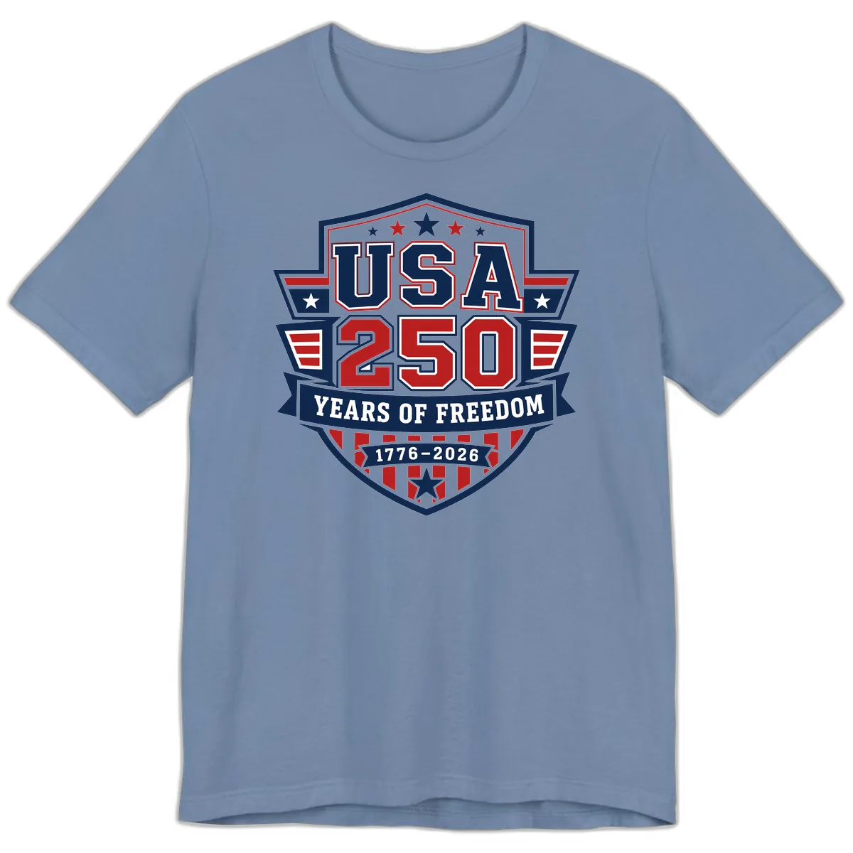 USA 250 Years Of Freedom Celebration Premium T-Shirt in Steel Blue