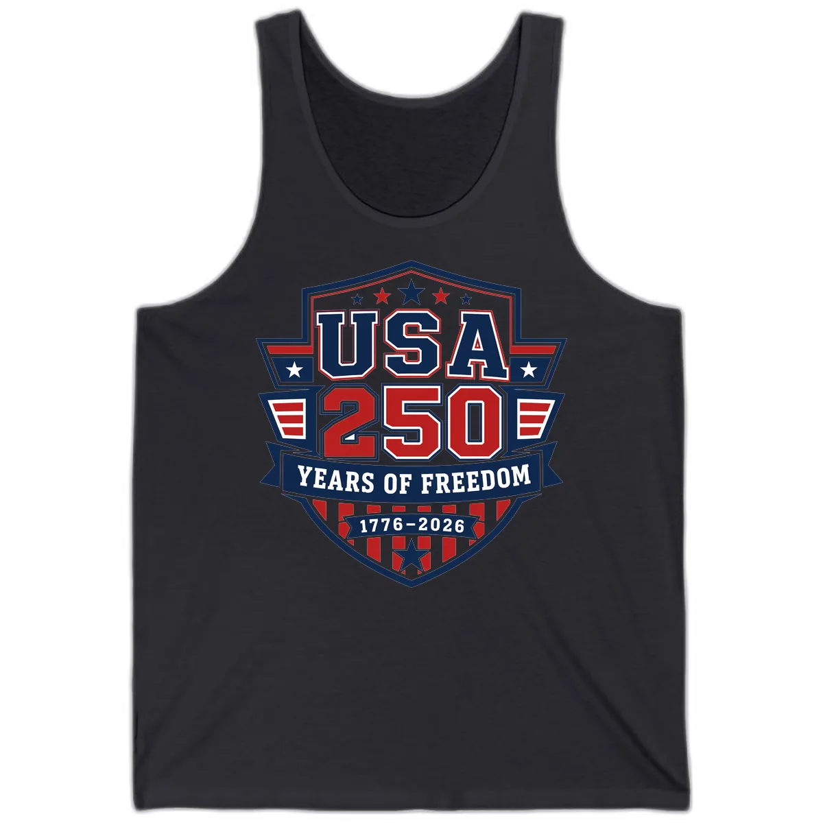 USA 250 Years Of Freedom Celebration Tank in Dark Grey