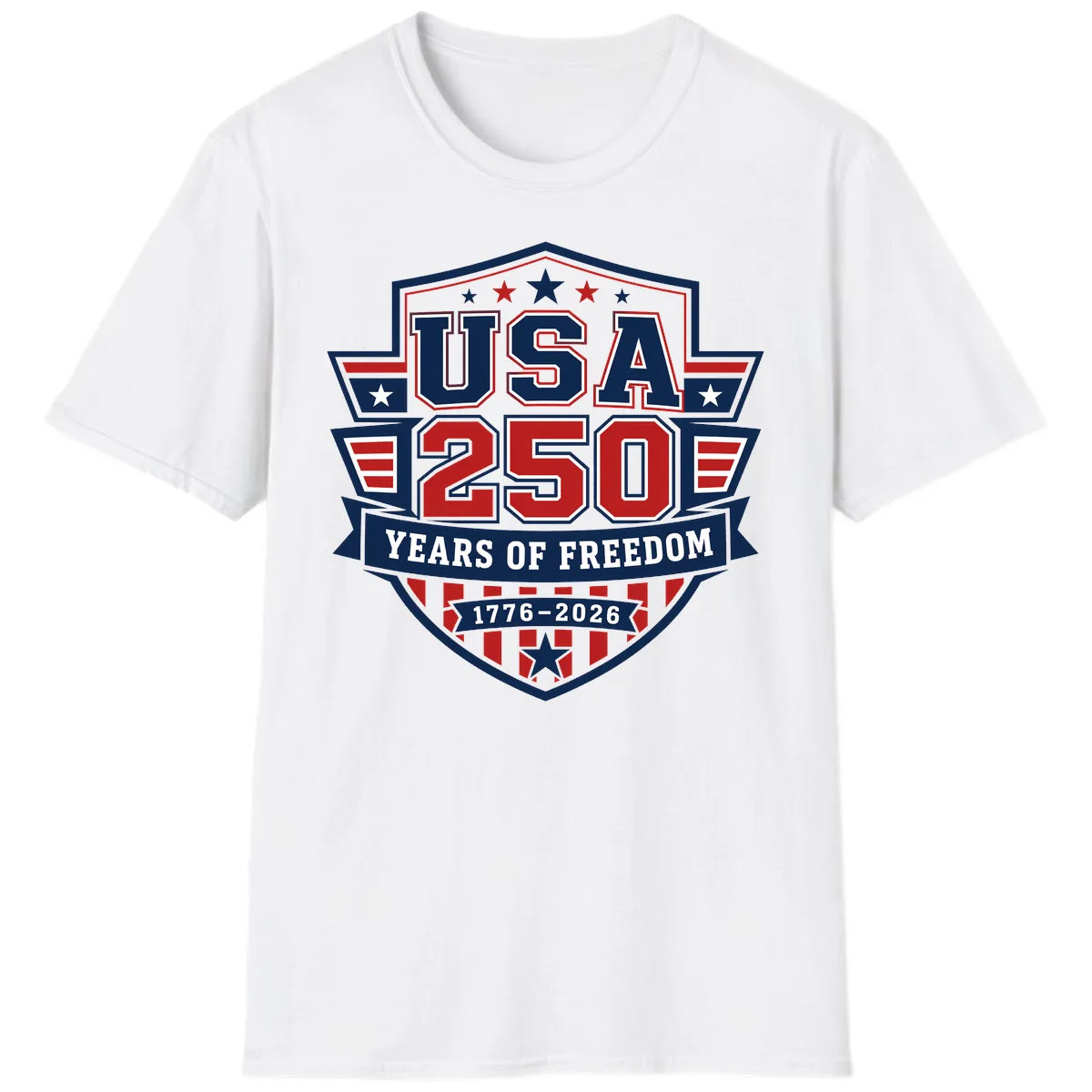 USA 250 Years Of Freedom Celebration T-Shirt in White