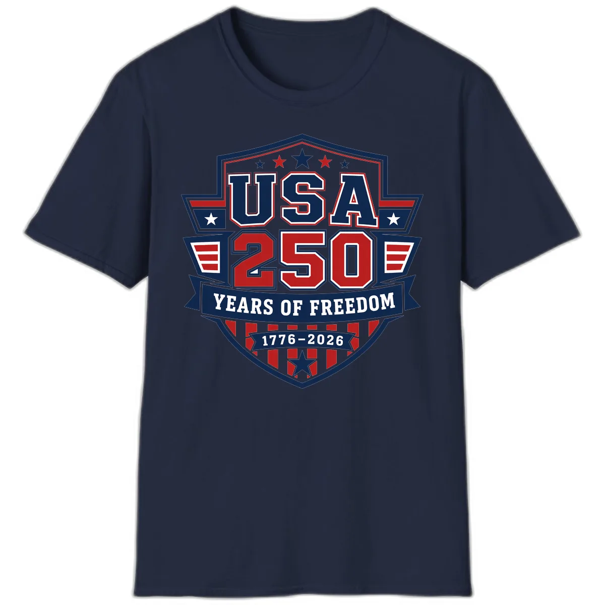 USA 250 Years Of Freedom Celebration T-Shirt in Navy