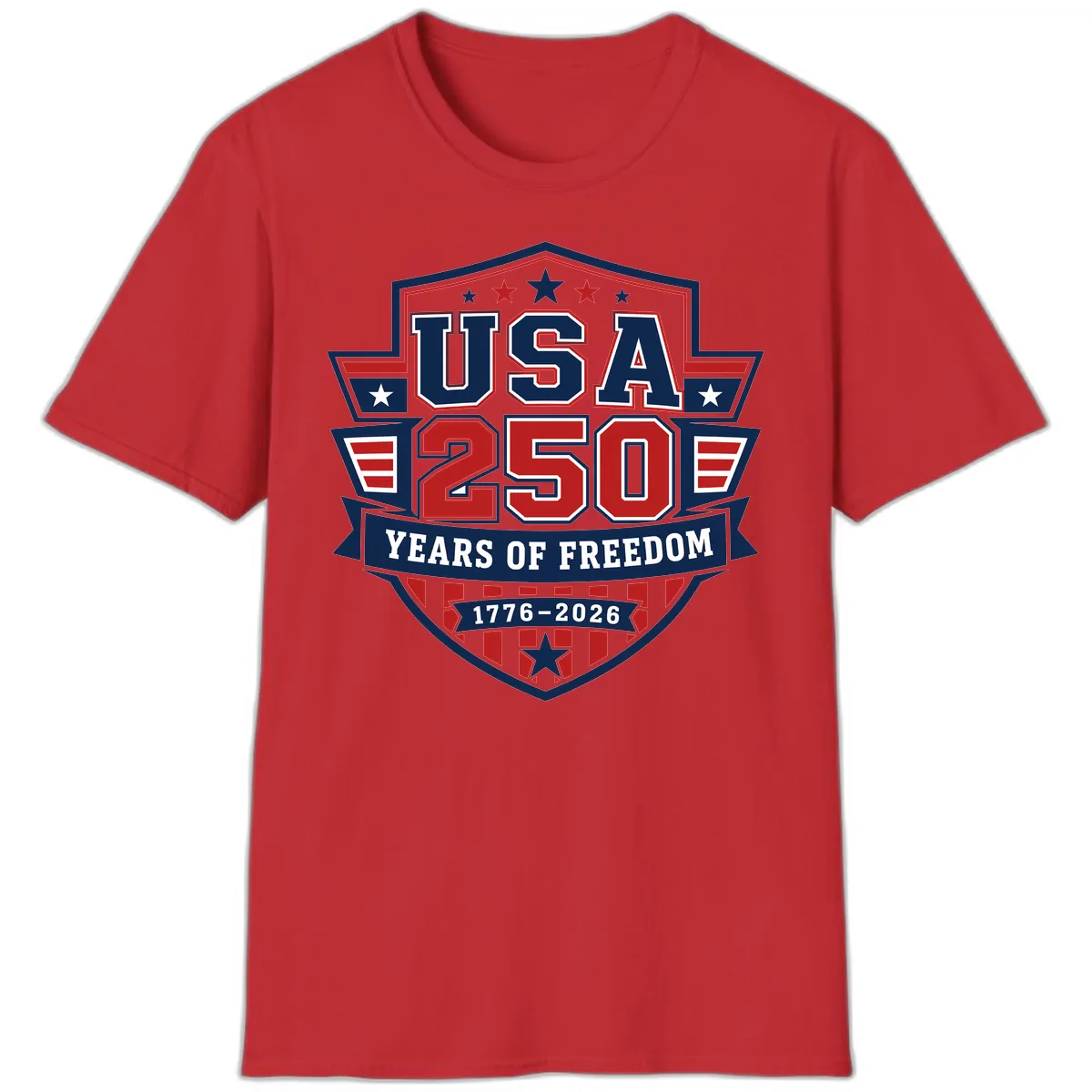 USA 250 Years Of Freedom Celebration T-Shirt in Red