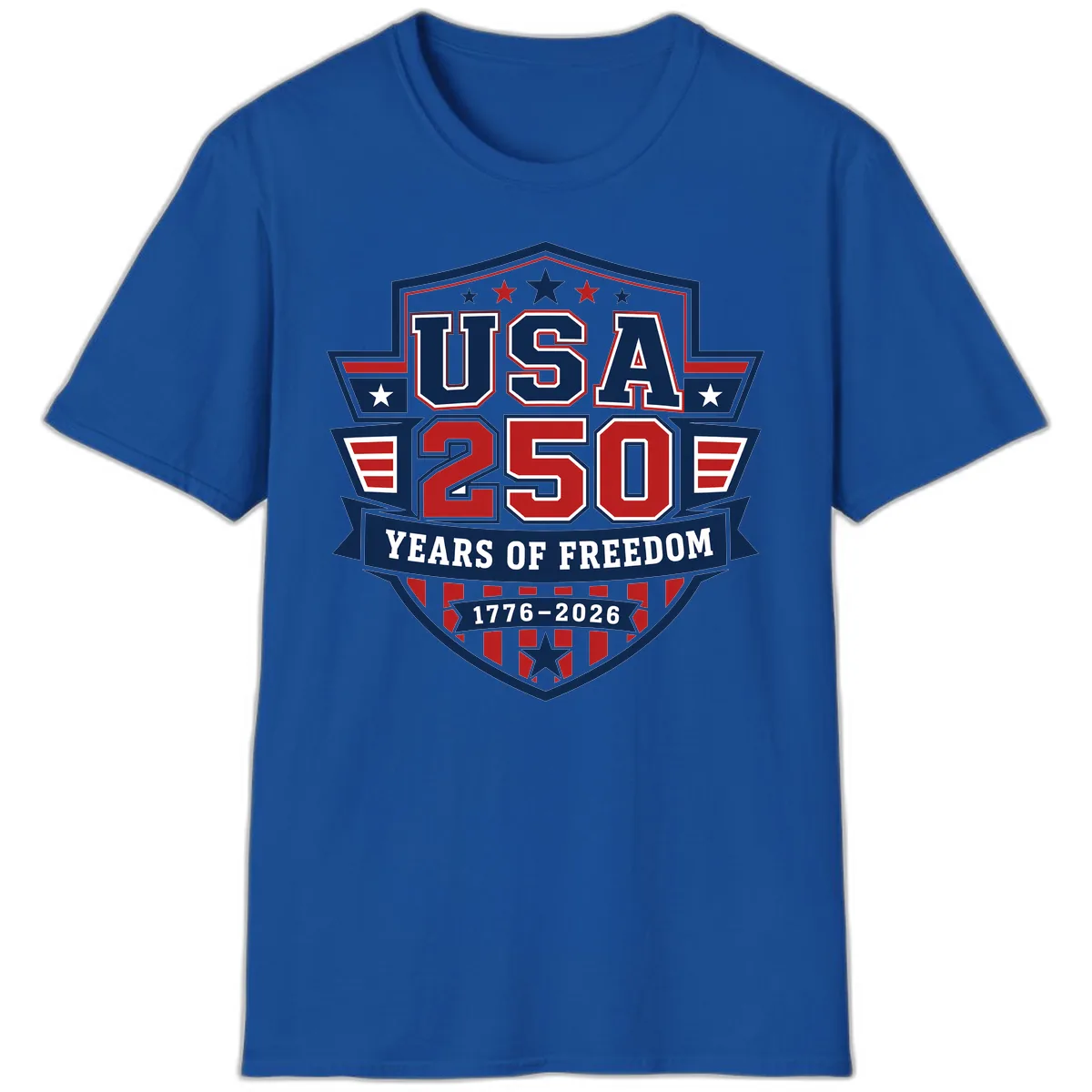 USA 250 Years Of Freedom Celebration T-Shirt in Royal