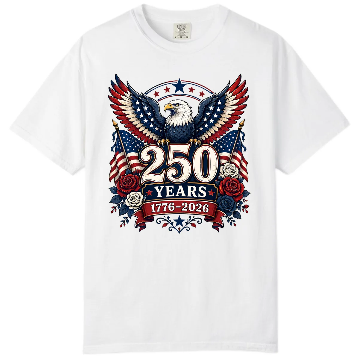 America 250 Years Celebration Design Comfort Color in White