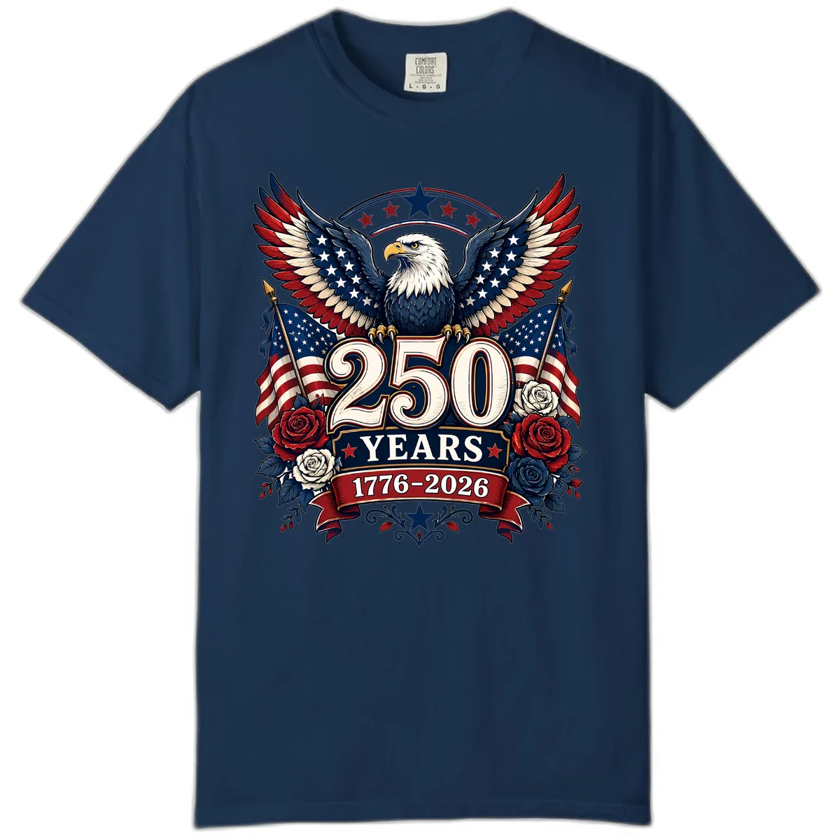 America 250 Years Celebration Design Comfort Color in Navy