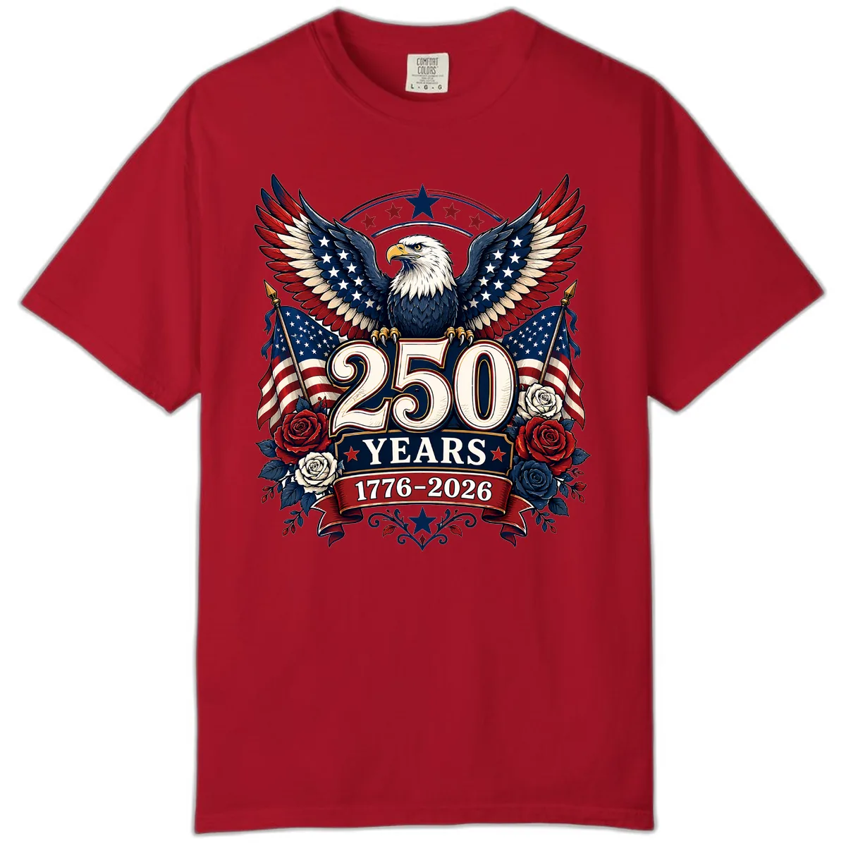 America 250 Years Celebration Design Comfort Color in Red