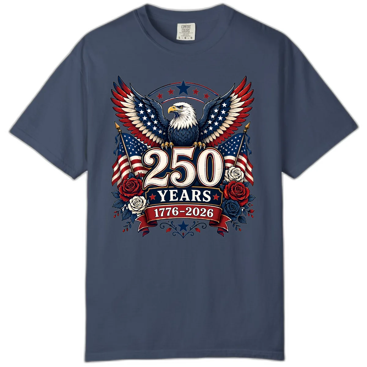 America 250 Years Celebration Design Comfort Color in Midnight