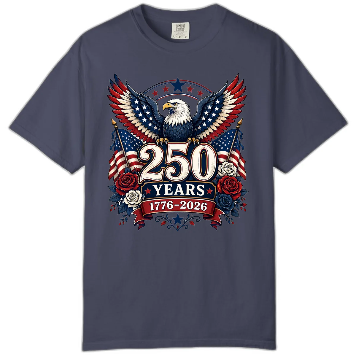 America 250 Years Celebration Design Comfort Color in Denim