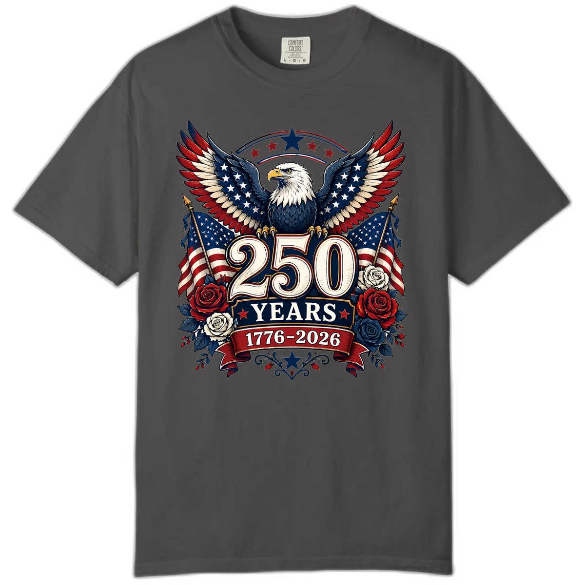 America 250 Years Celebration Design Comfort Color in Graphite