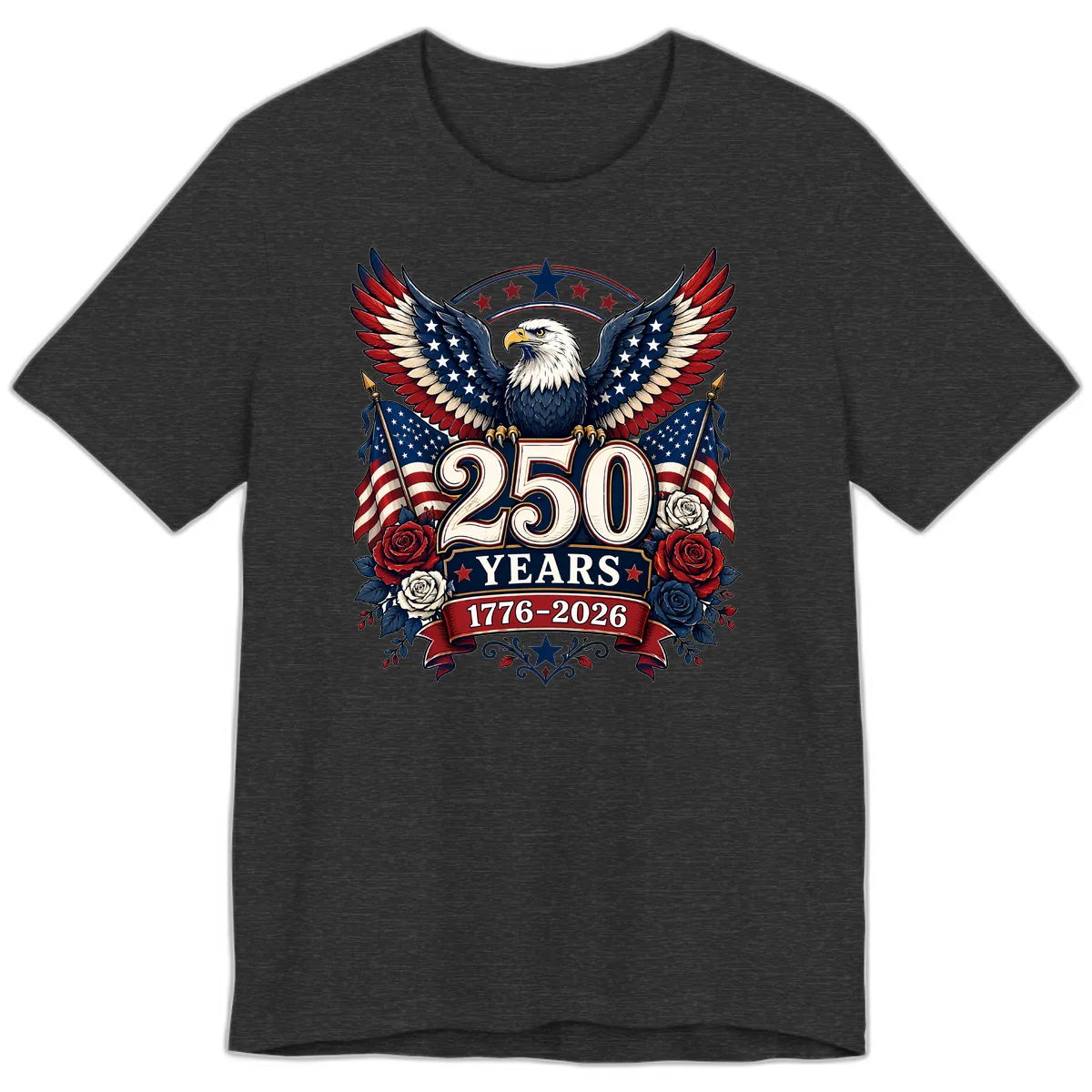 America 250 Years Celebration Design Premium T-Shirt in Dark Grey Heather