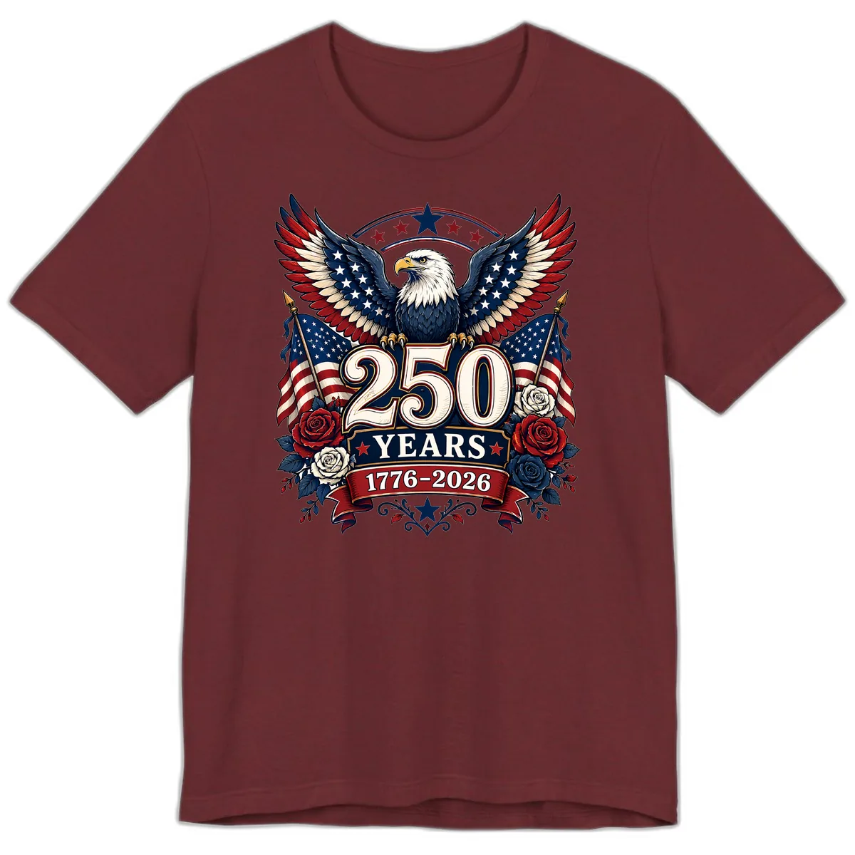 America 250 Years Celebration Design Premium T-Shirt in Heather Cardinal