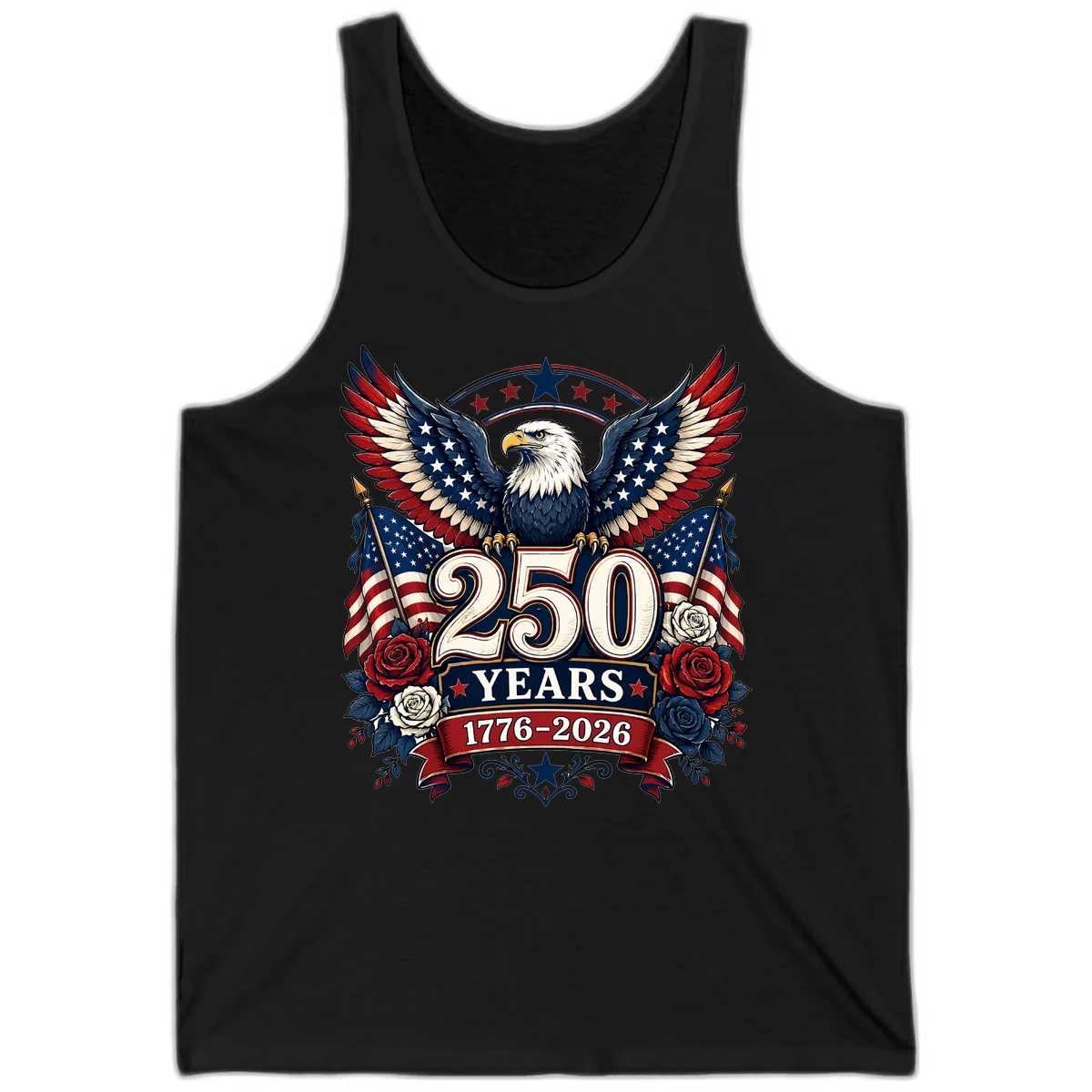 America 250 Years Celebration Design Tank in Black