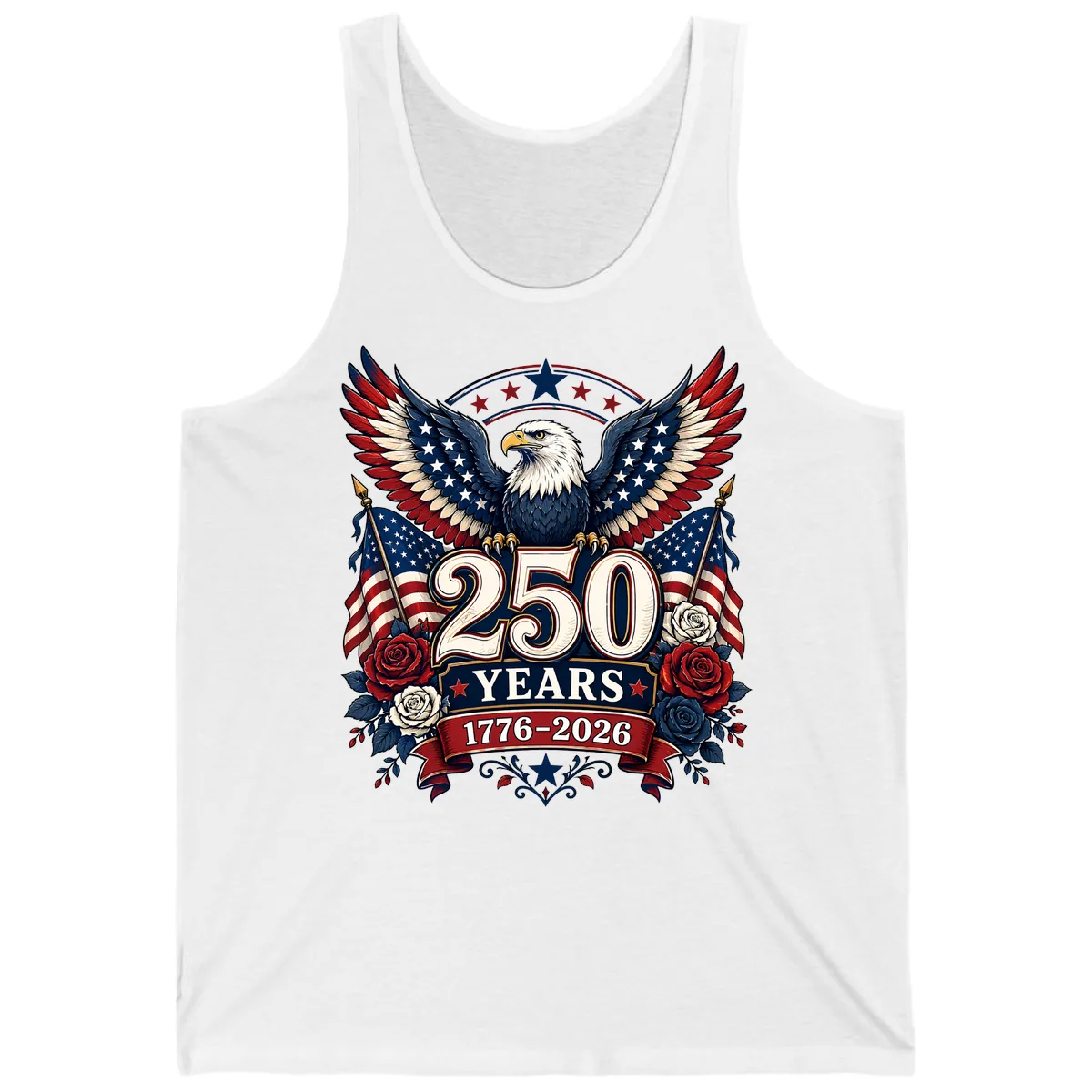America 250 Years Celebration Design Tank in White