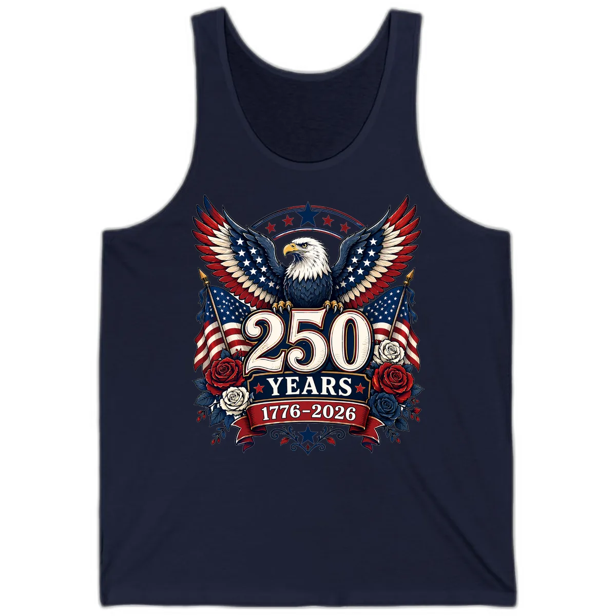 America 250 Years Celebration Design Tank in Navy