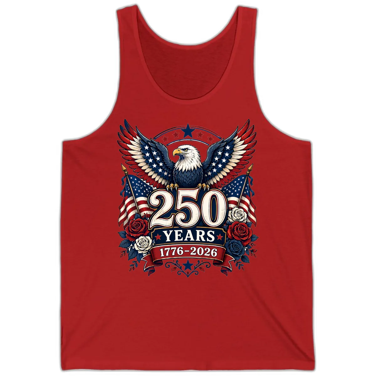 America 250 Years Celebration Design Tank in Red