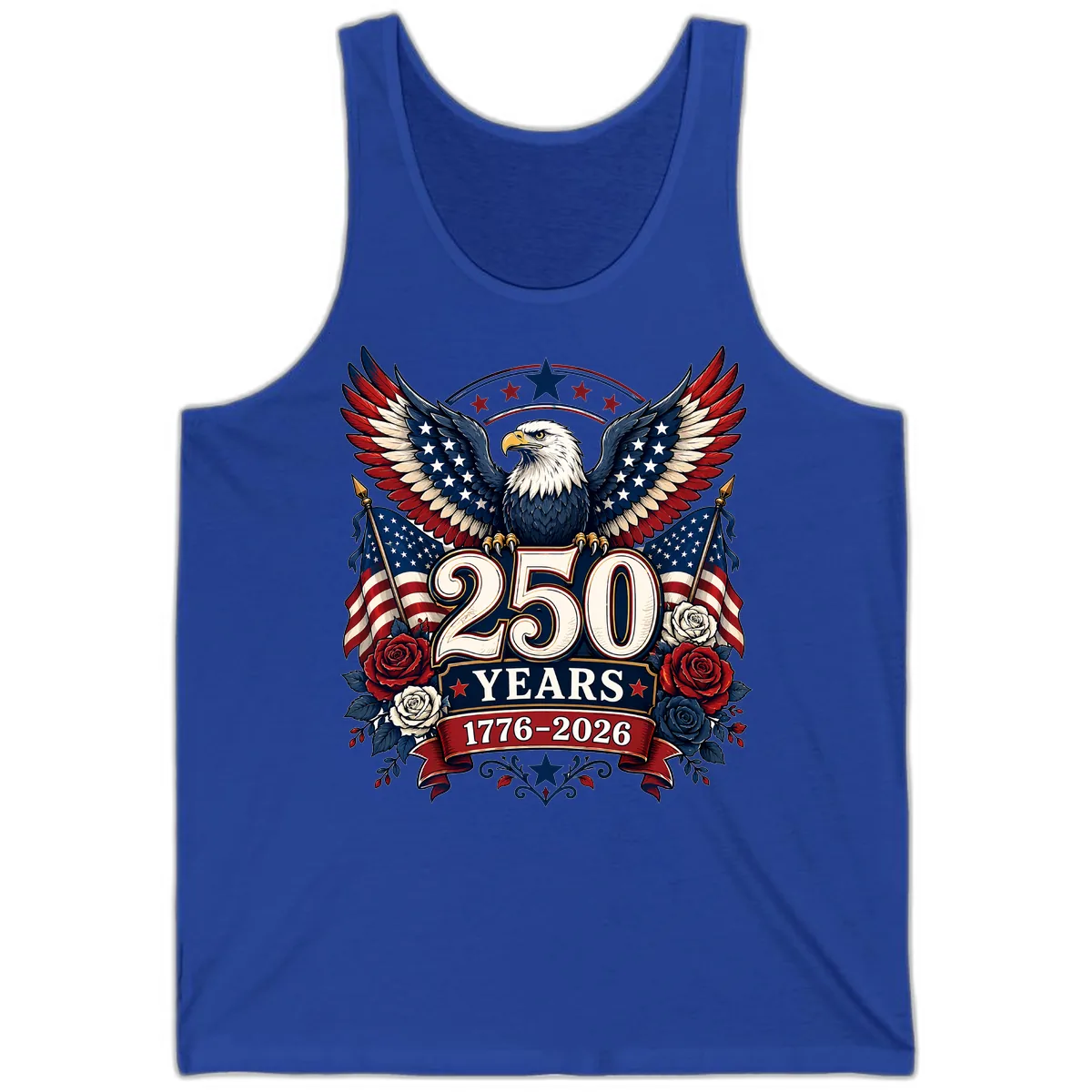 America 250 Years Celebration Design Tank in True Royal